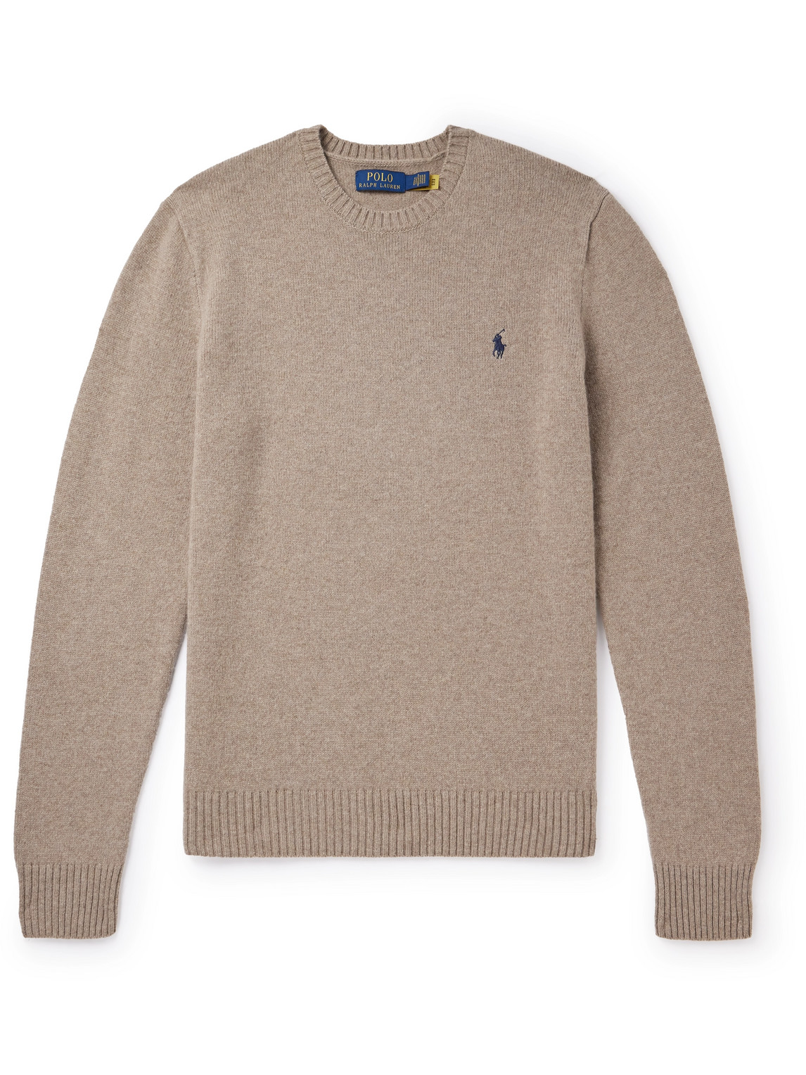 Polo Ralph Lauren Logo-embroidered Wool And Cashmere-blend Sweater In Brown