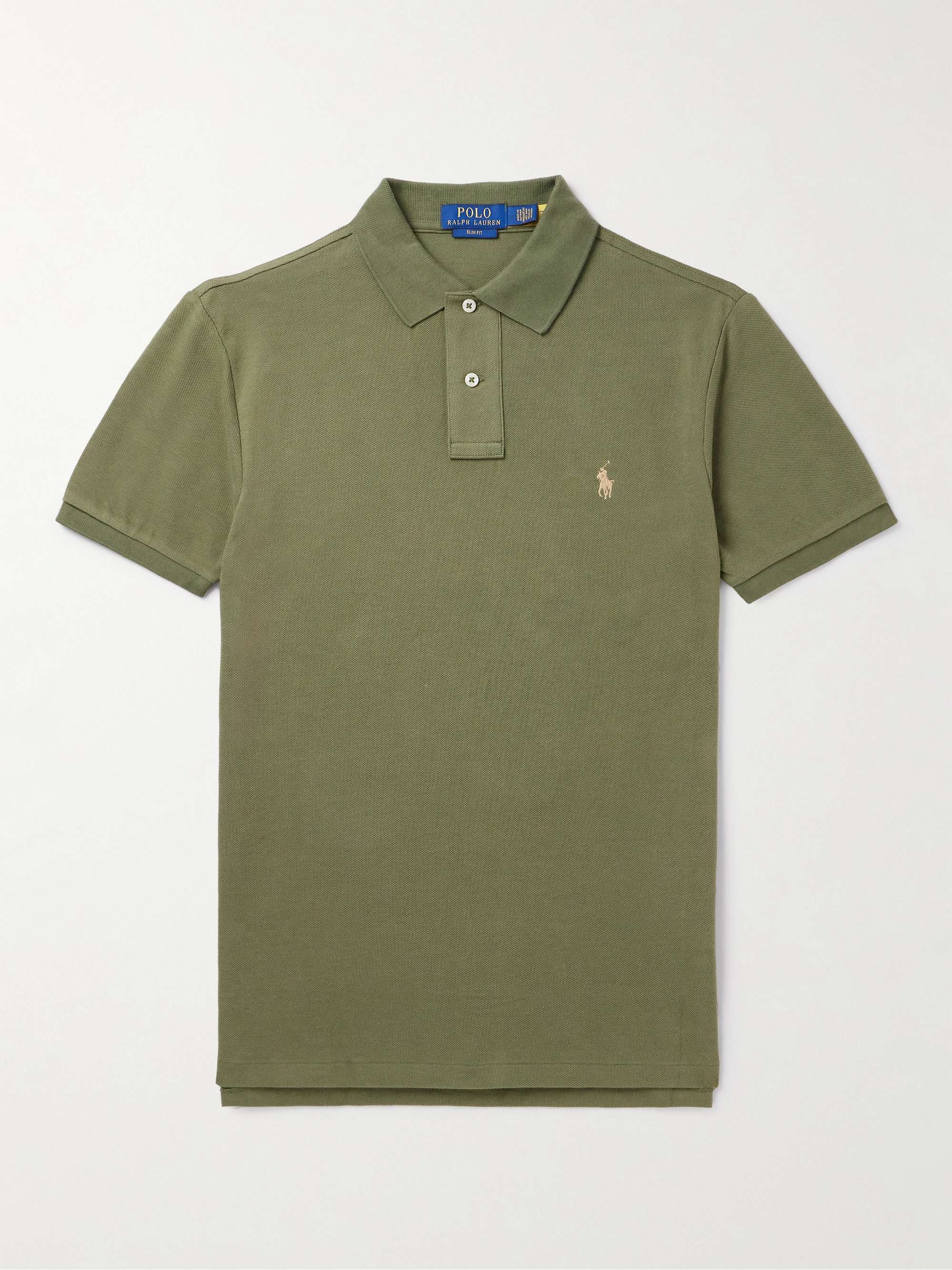 POLO RALPH LAUREN Slim-Fit Logo-Embroidered Cotton-Piqué Polo Shirt for ...