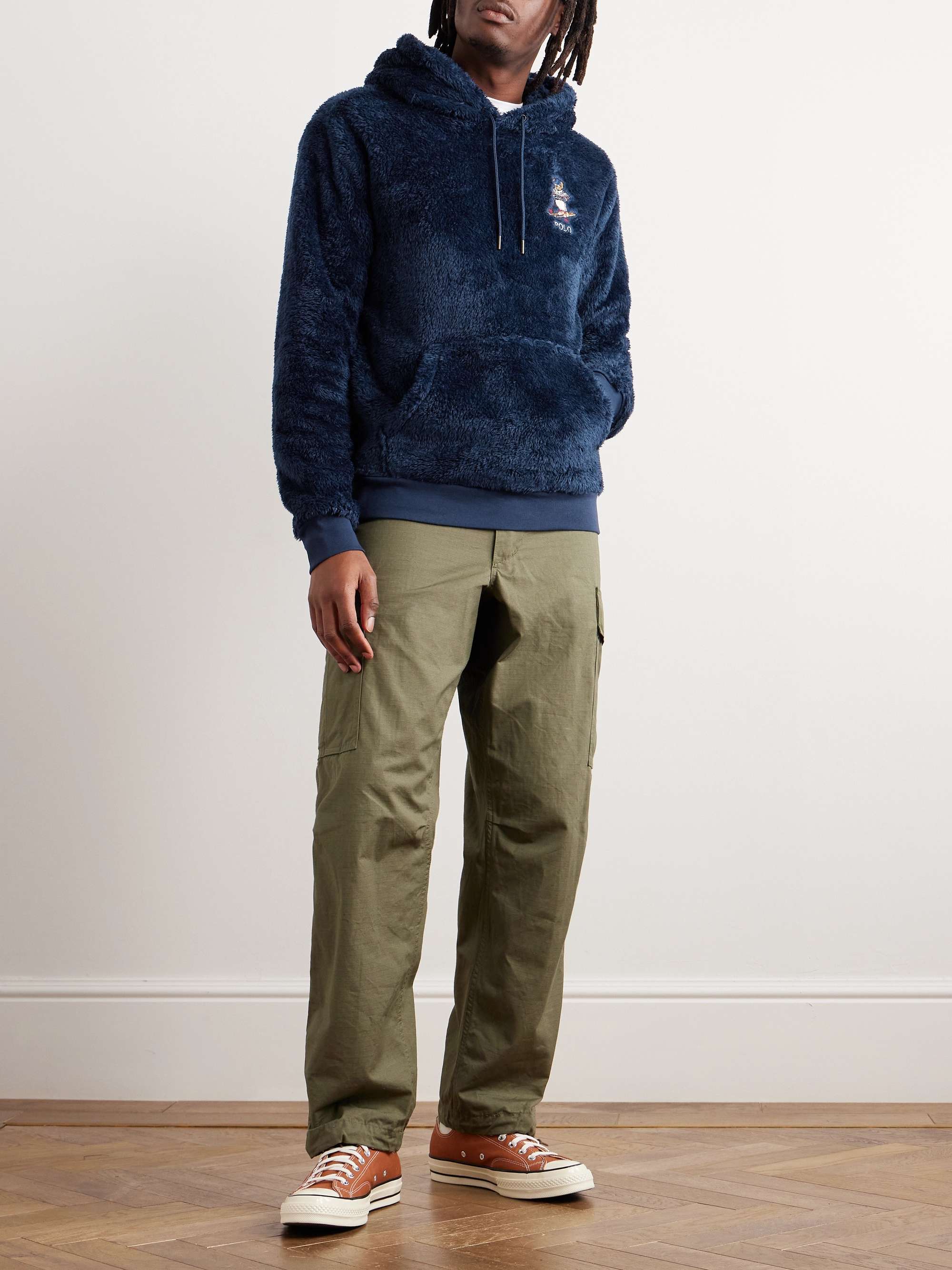 POLO RALPH LAUREN Logo-Embroidered Fleece Hoodie for Men