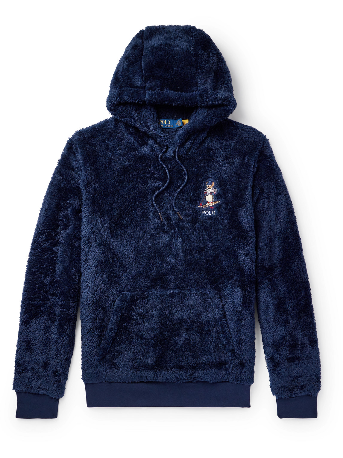 Polo Ralph Lauren Logo-embroidered Fleece Hoodie In Blue