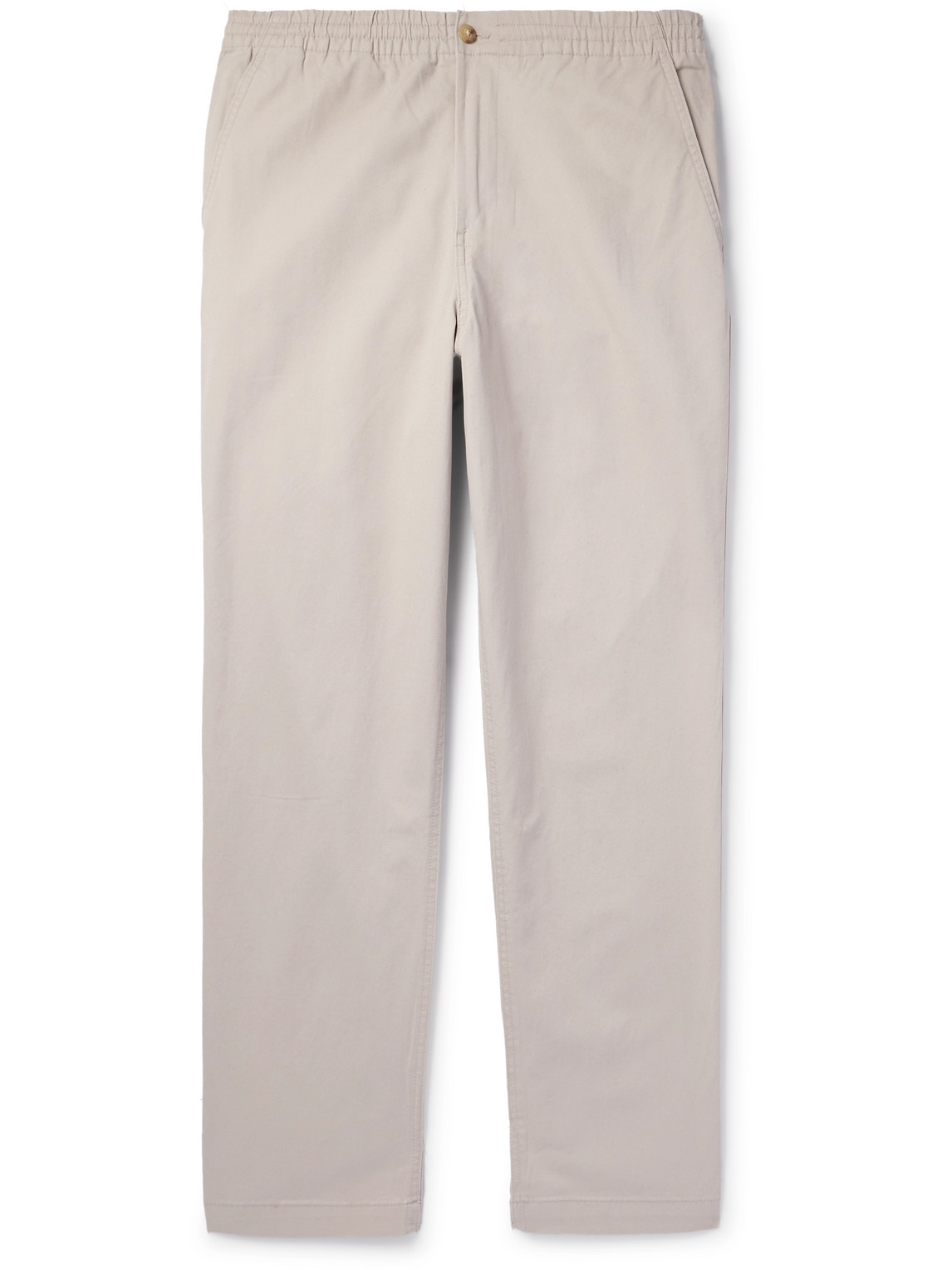 Polo Ralph Lauren Embroidered Straight-leg Cotton-twill Chinos In Grey