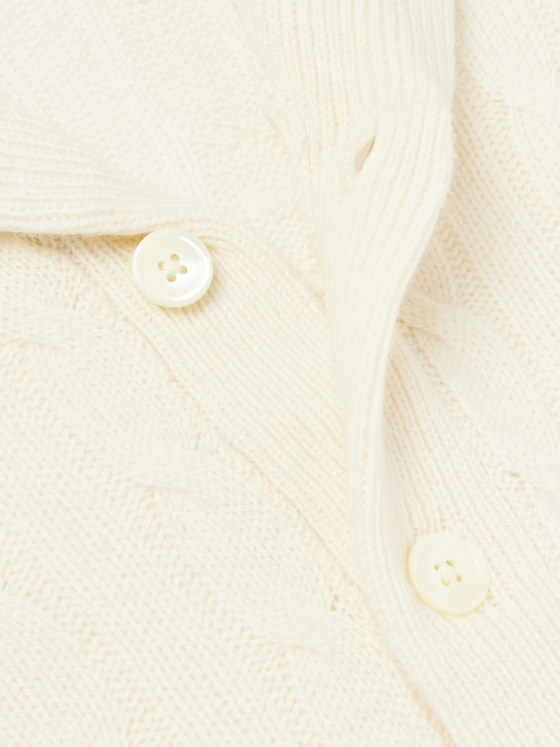 Shop Polo Ralph Lauren Shawl-collar Cable-knit Cashmere Cardigan In White