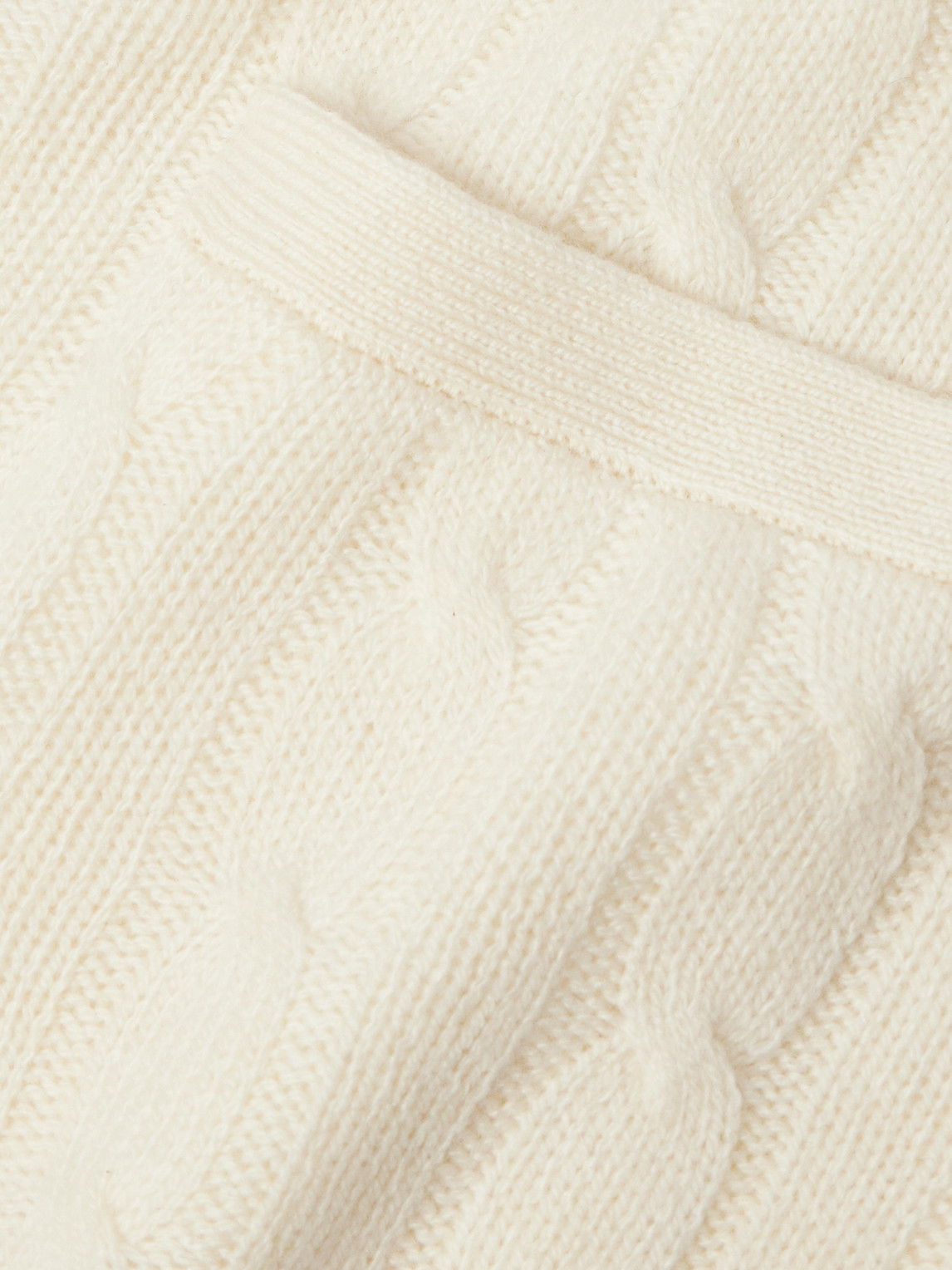 Shop Polo Ralph Lauren Shawl-collar Cable-knit Cashmere Cardigan In White