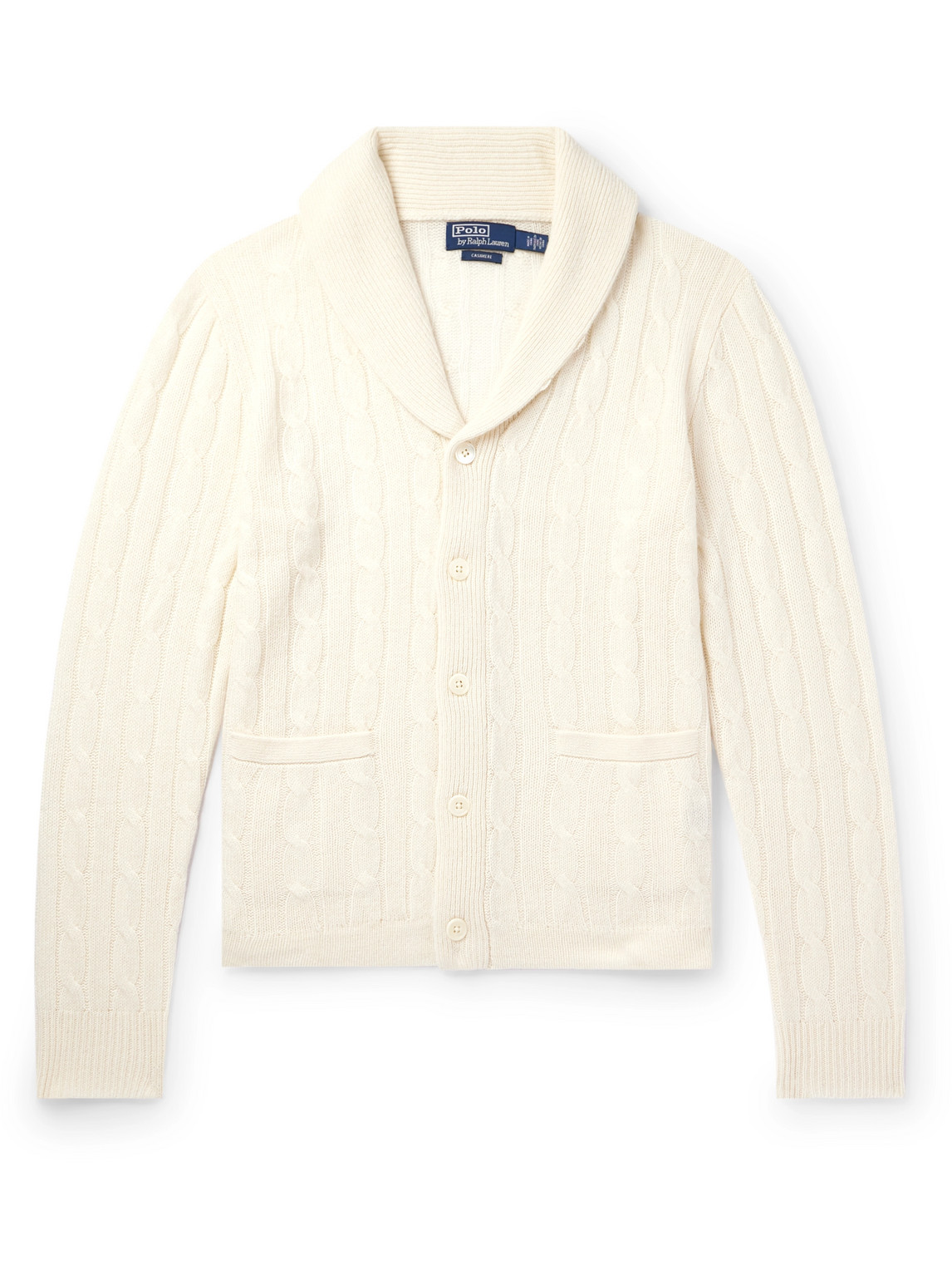 Polo Ralph Lauren Shawl-collar Cable-knit Cashmere Cardigan In White