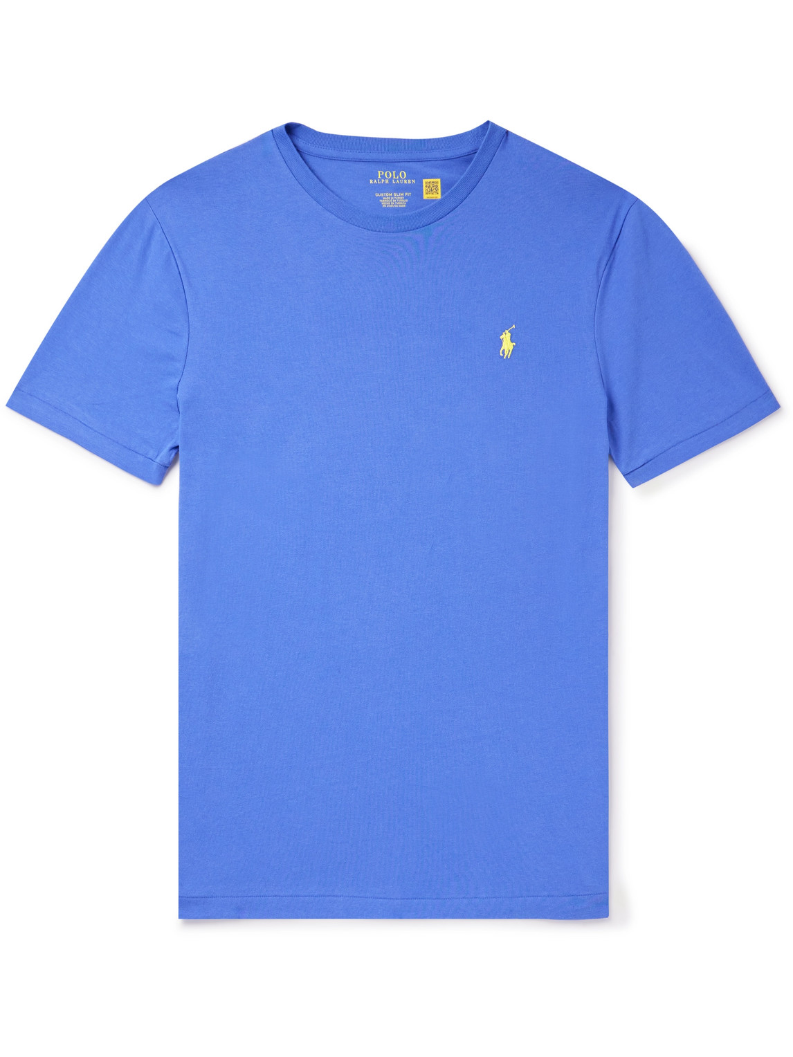 Polo Ralph Lauren Slim-fit Logo-embroidered Cotton-jersey T-shirt In Blue