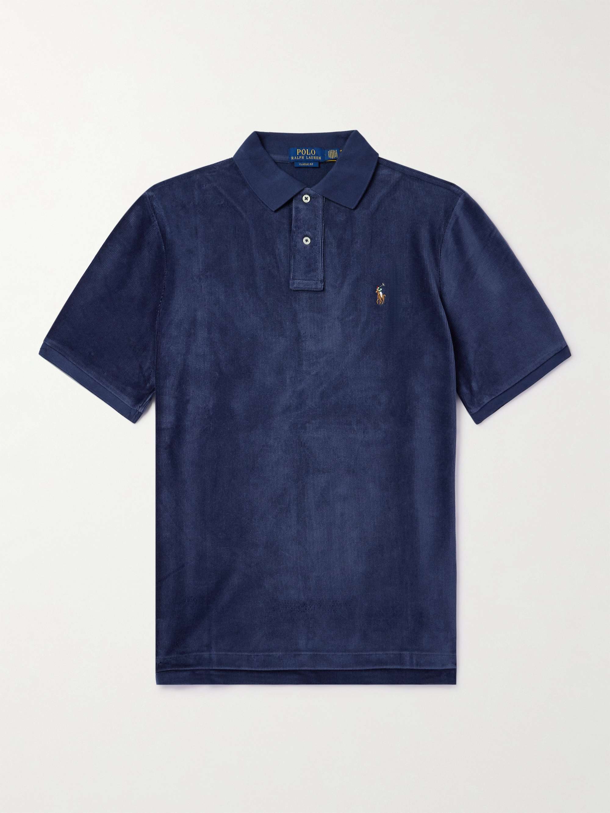 POLO RALPH LAUREN Logo-Embroidered Cotton-Blend Corduroy Polo Shirt for ...