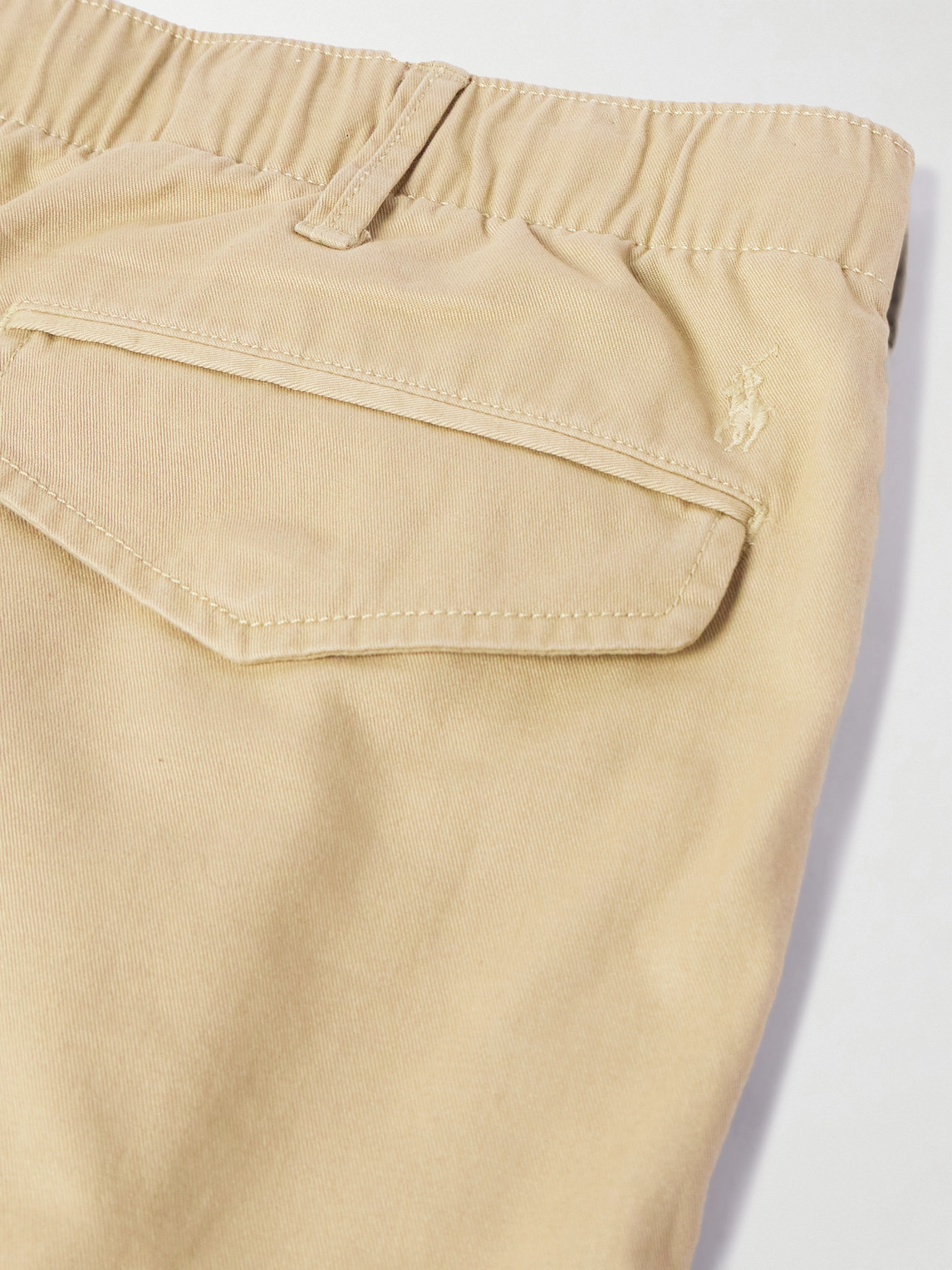 Shop Polo Ralph Lauren Straight-leg Cotton-blend Twill Cargo Trousers In Neutrals