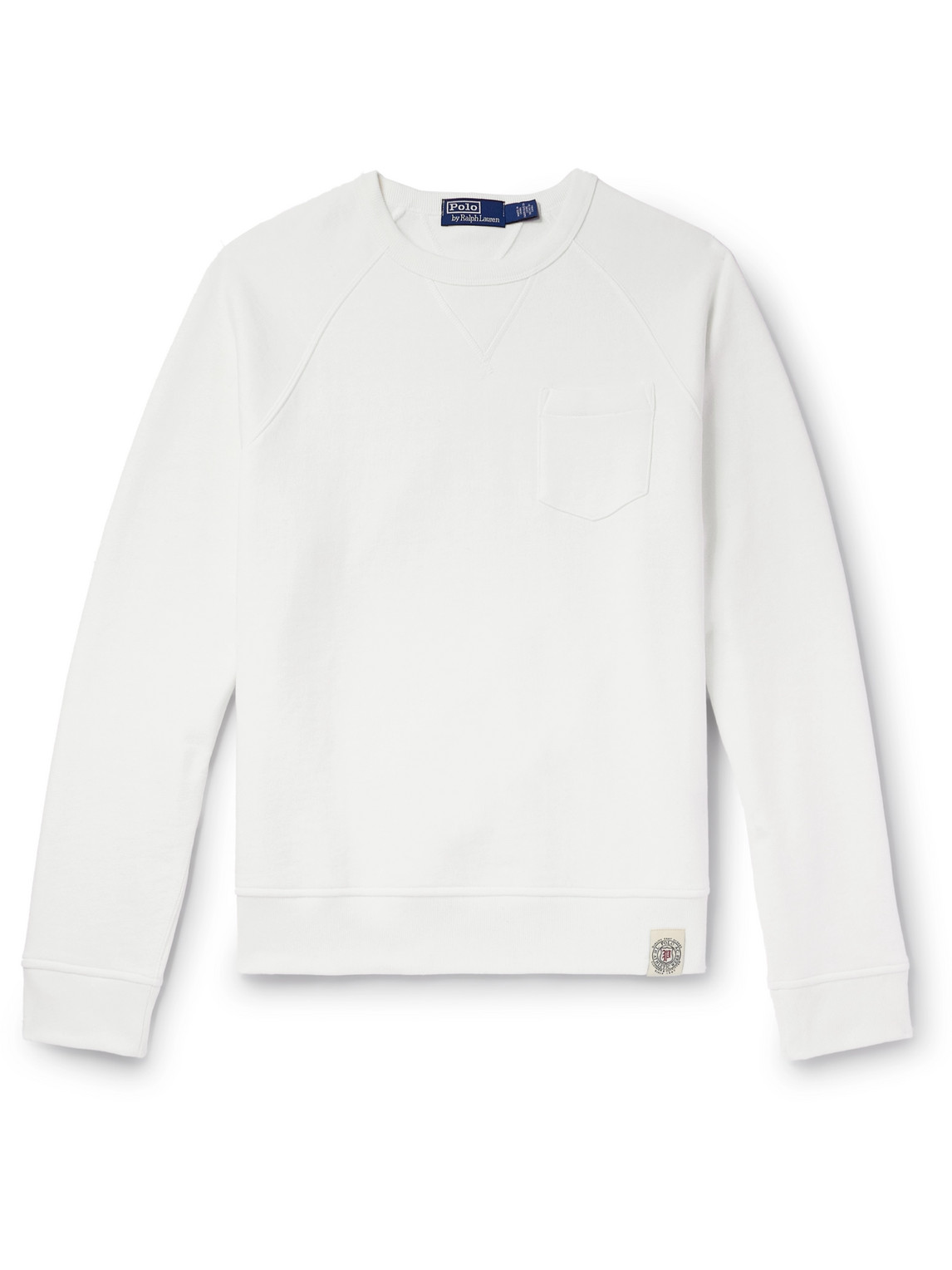 Polo Ralph Lauren Logo-appliquéd Cotton-blend Jersey Sweatshirt In White