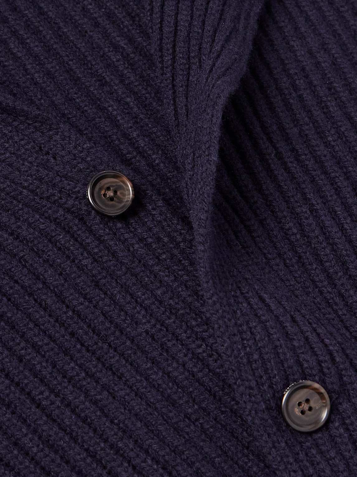 Shop Polo Ralph Lauren Ribbed Wool-blend Cardigan In Blue