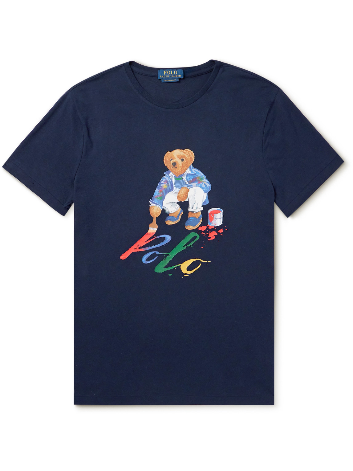 Polo Ralph Lauren Slim-fit Logo-print Cotton-jersey T-shirt In Blue