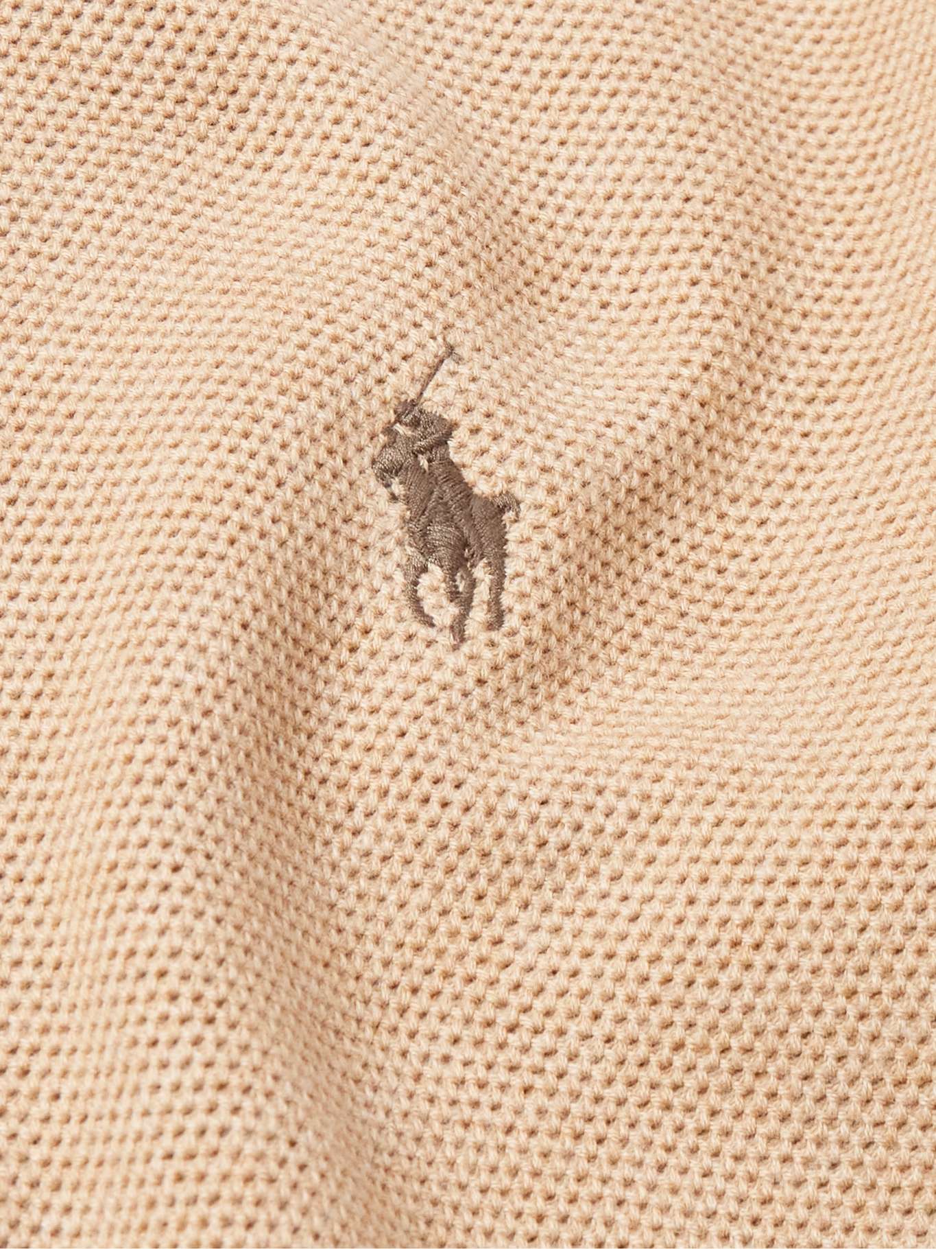 Mink Sweater Men's Polo Collar Honeycomb Knitting Sweater