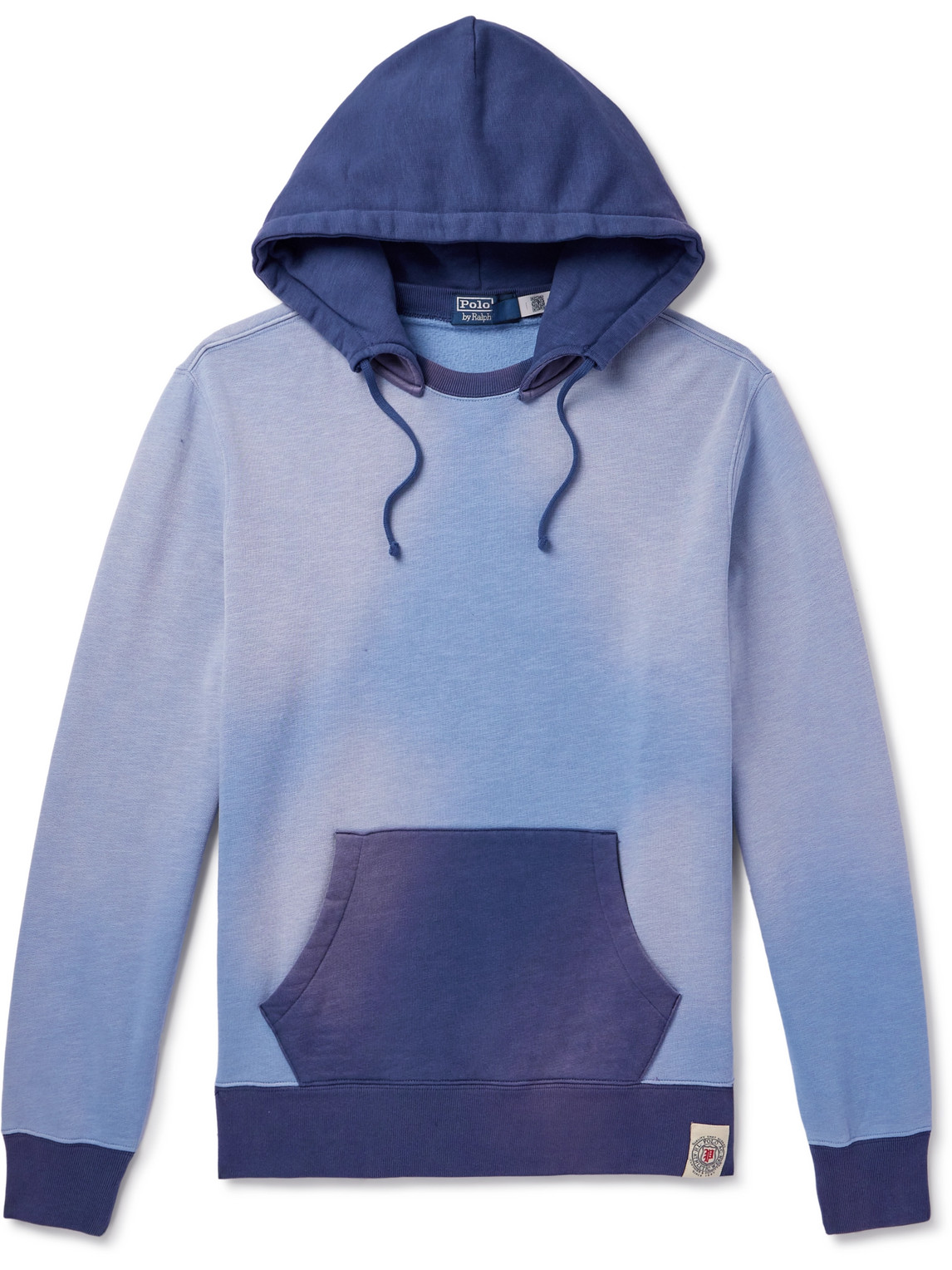 Shop Polo Ralph Lauren Dégradé Cotton-blend Fleece Hoodie In Blue