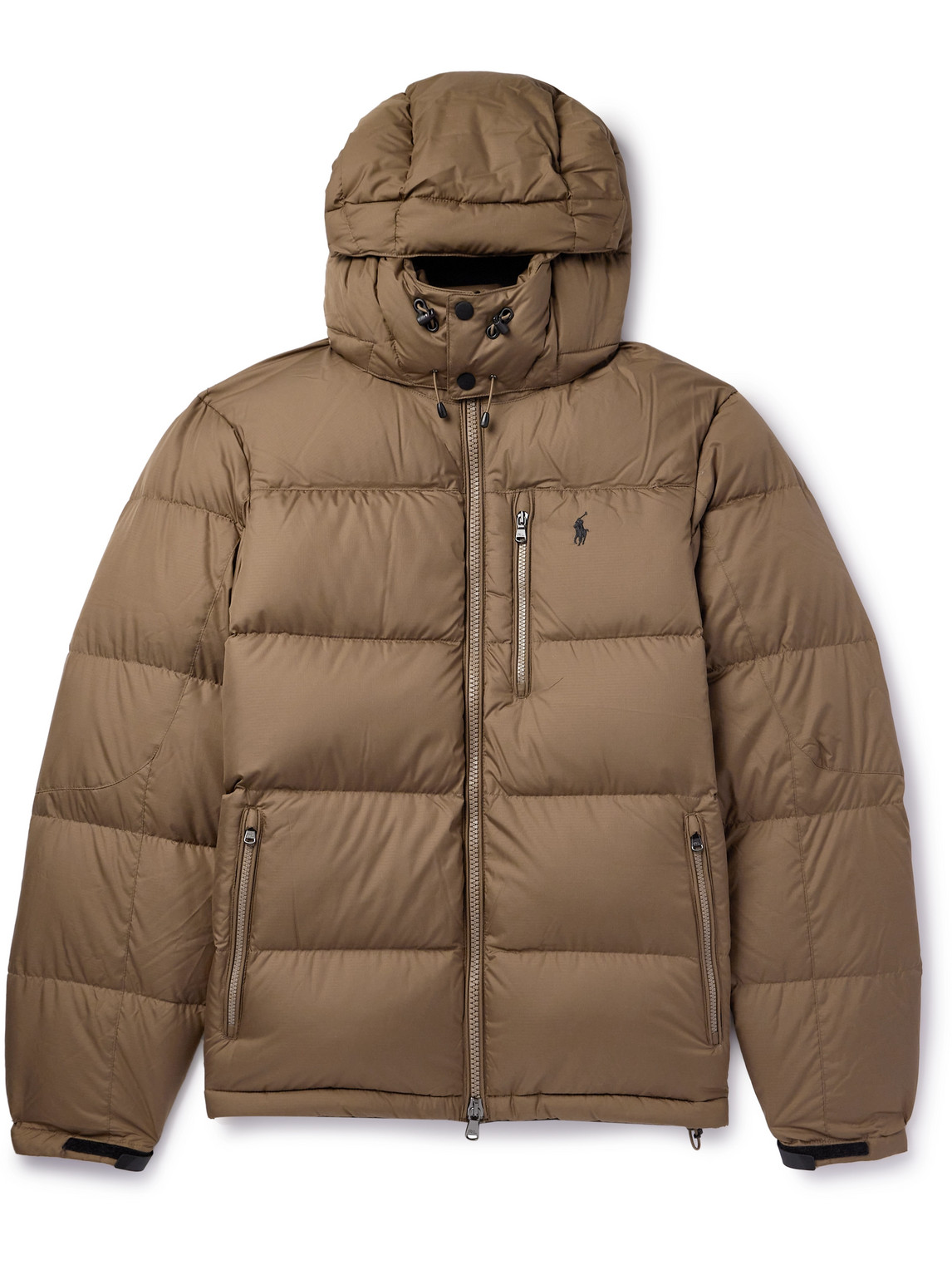 Shop Polo Ralph Lauren Quilted Recycled-ripstop Hooded Down Jacket In Brown