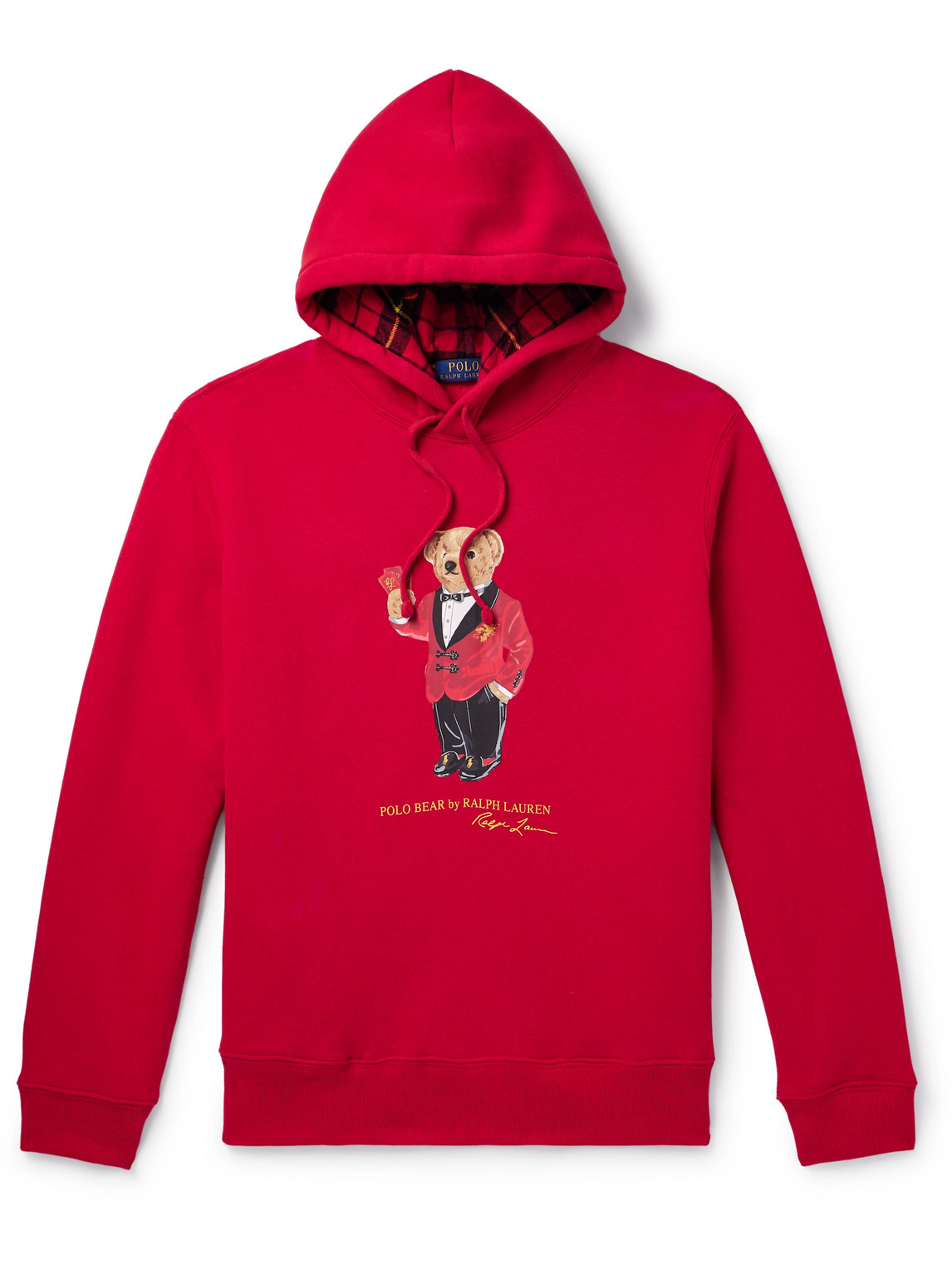 Polo Ralph Lauren Printed Cotton-blend Jersey Hoodie In Red