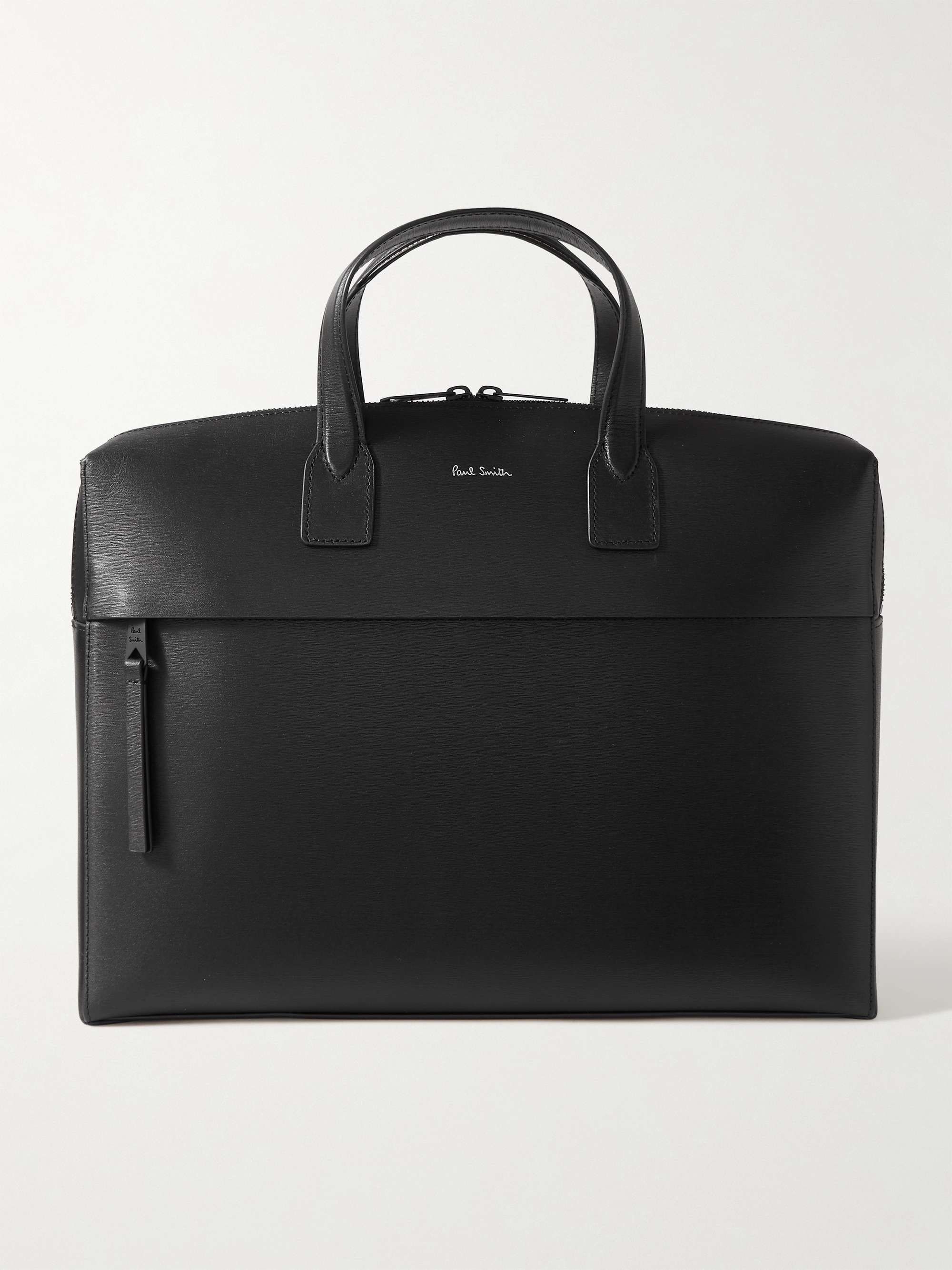 PAUL SMITH Logo-Print Textured-Leather Briefcase for Men | MR PORTER