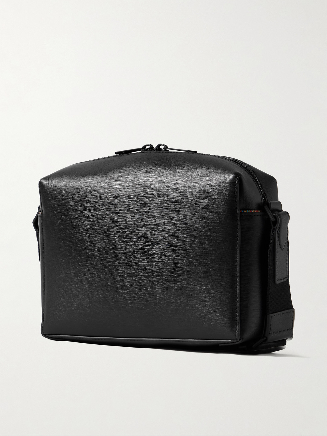 Shop Paul Smith Textured-leather Messenger Bag In Black