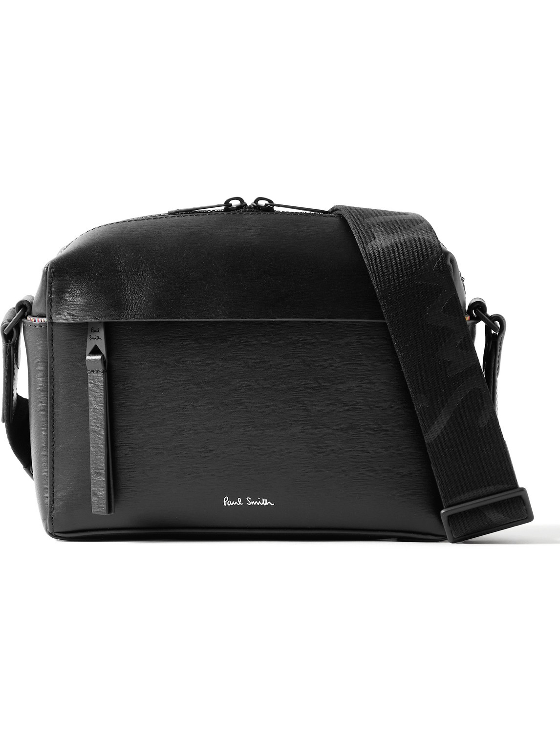 Shop Paul Smith Textured-leather Messenger Bag In Black