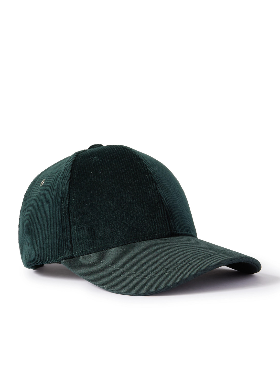 Paul Smith Cotton-blend Corduroy And Cotton-twill Baseball Cap In Green