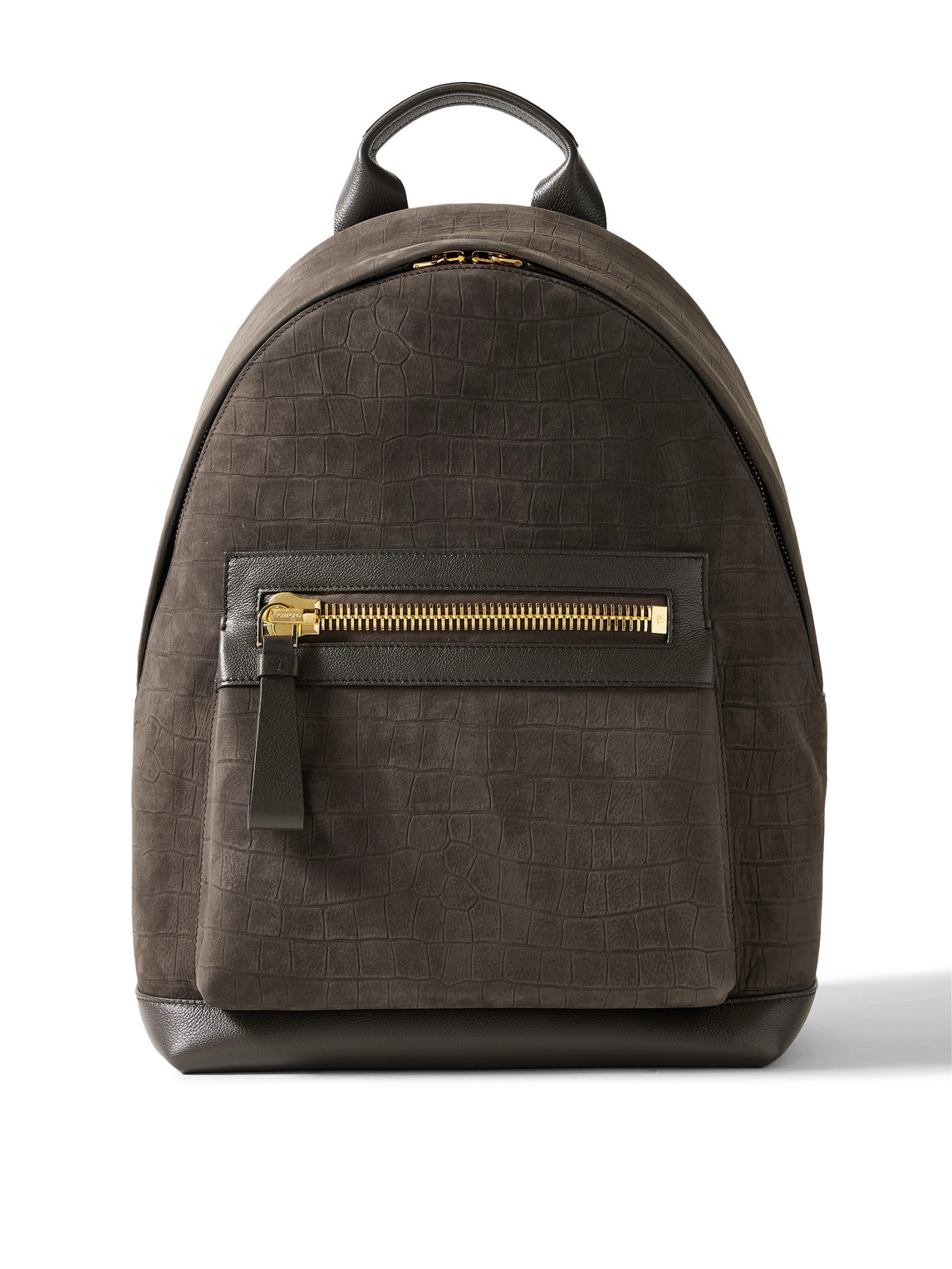 Buckley Full-Grain Leather-Trimmed Croc-Effect Nubuck Backpack