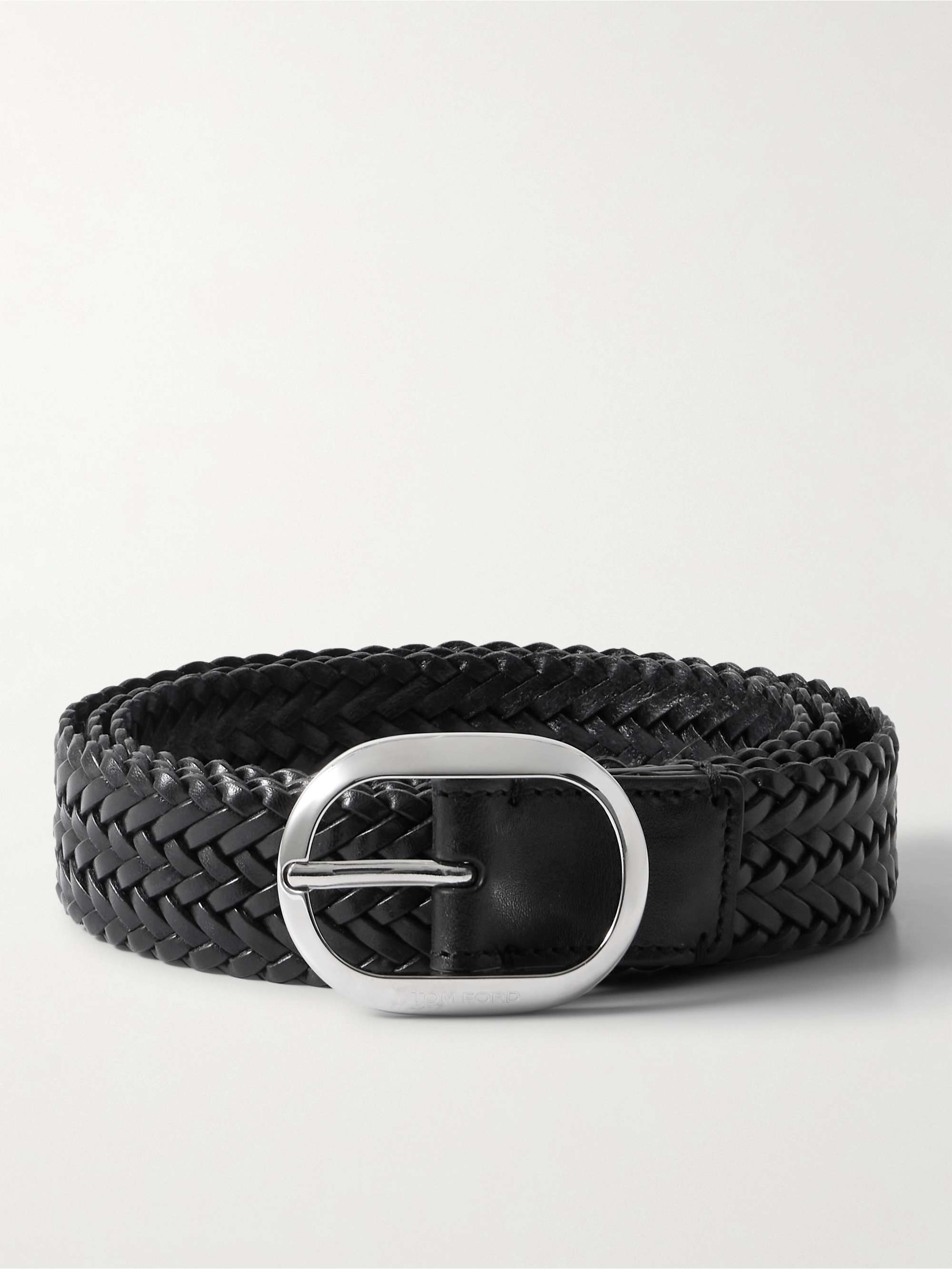 MR P. 3.5cm Woven Leather Belt for Men