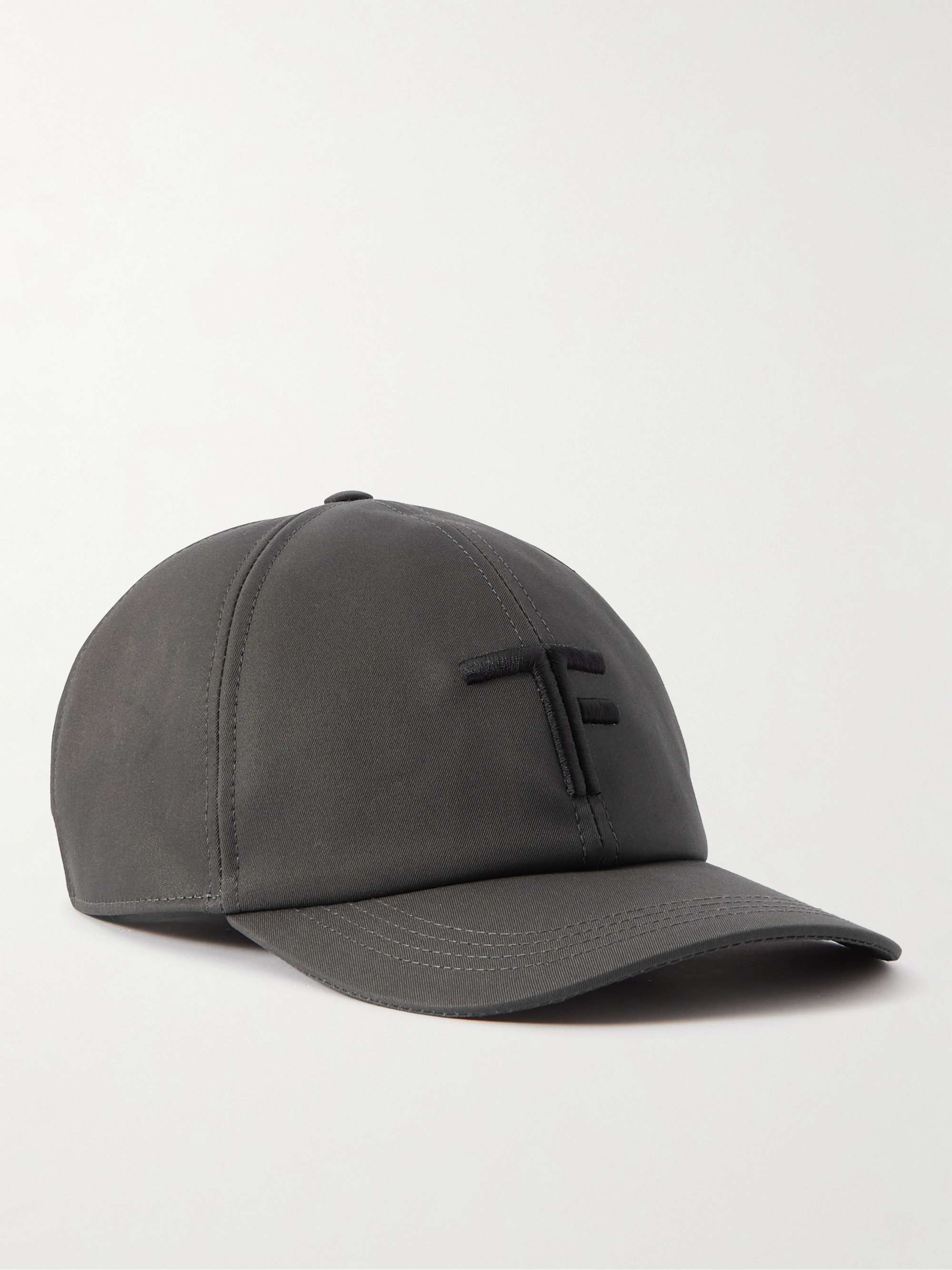 TOM FORD Leather-Trimmed Logo-Embroidered Cotton-Twill Baseball Cap for ...