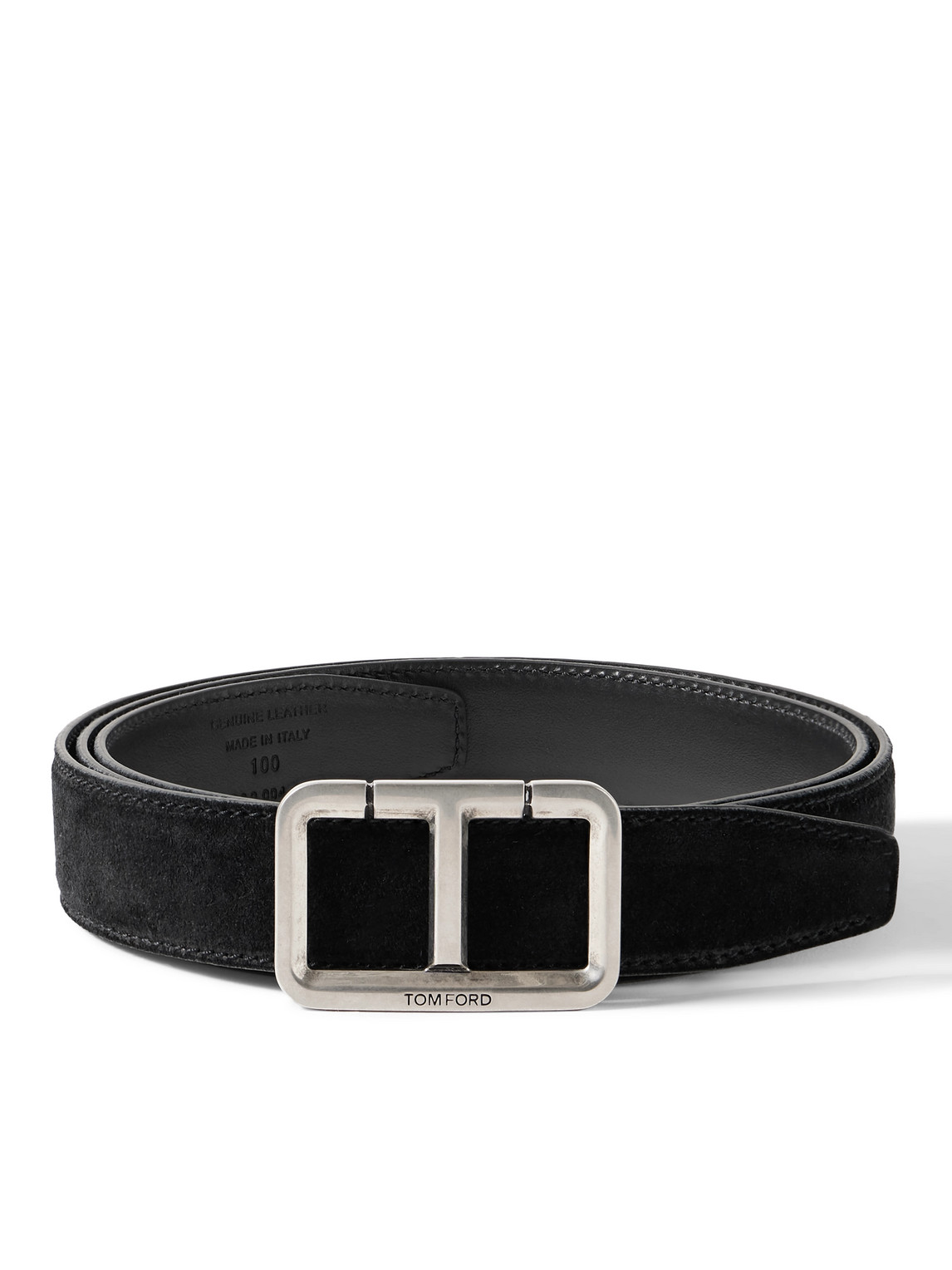 Shop Tom Ford 3cm Suede Belt In Black