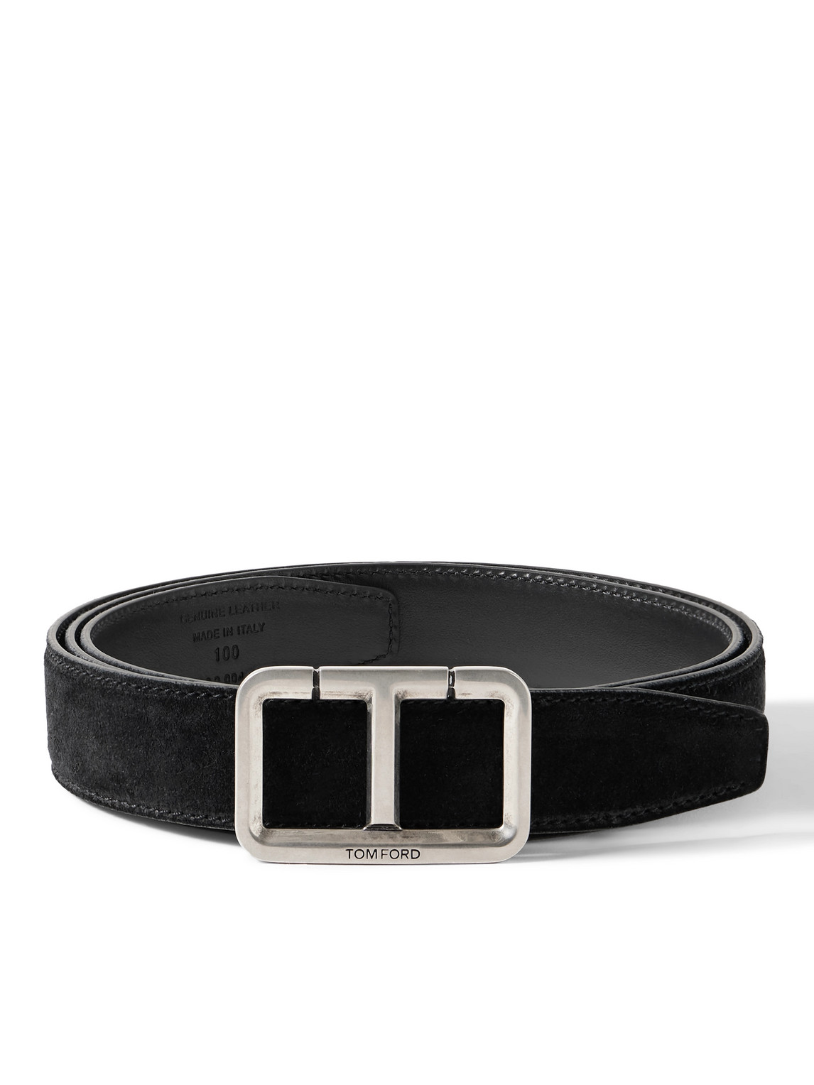 Tom Ford 3cm Suede Belt In Black