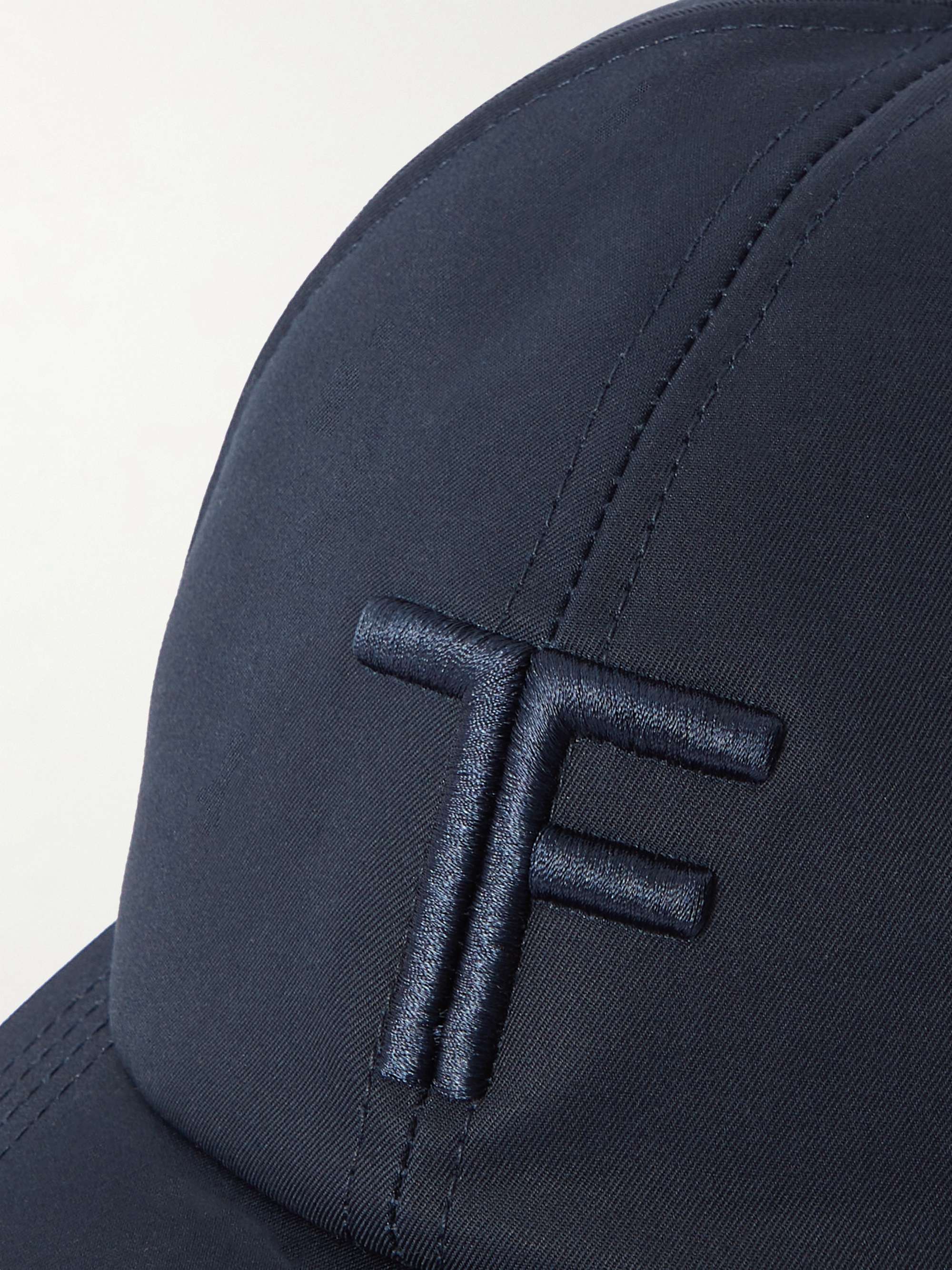 TOM FORD Leather-Trimmed Logo-Embroidered Cotton-Twill TOM FORD Leather-Trimmed Logo-Embroidered Cotton-Twill
