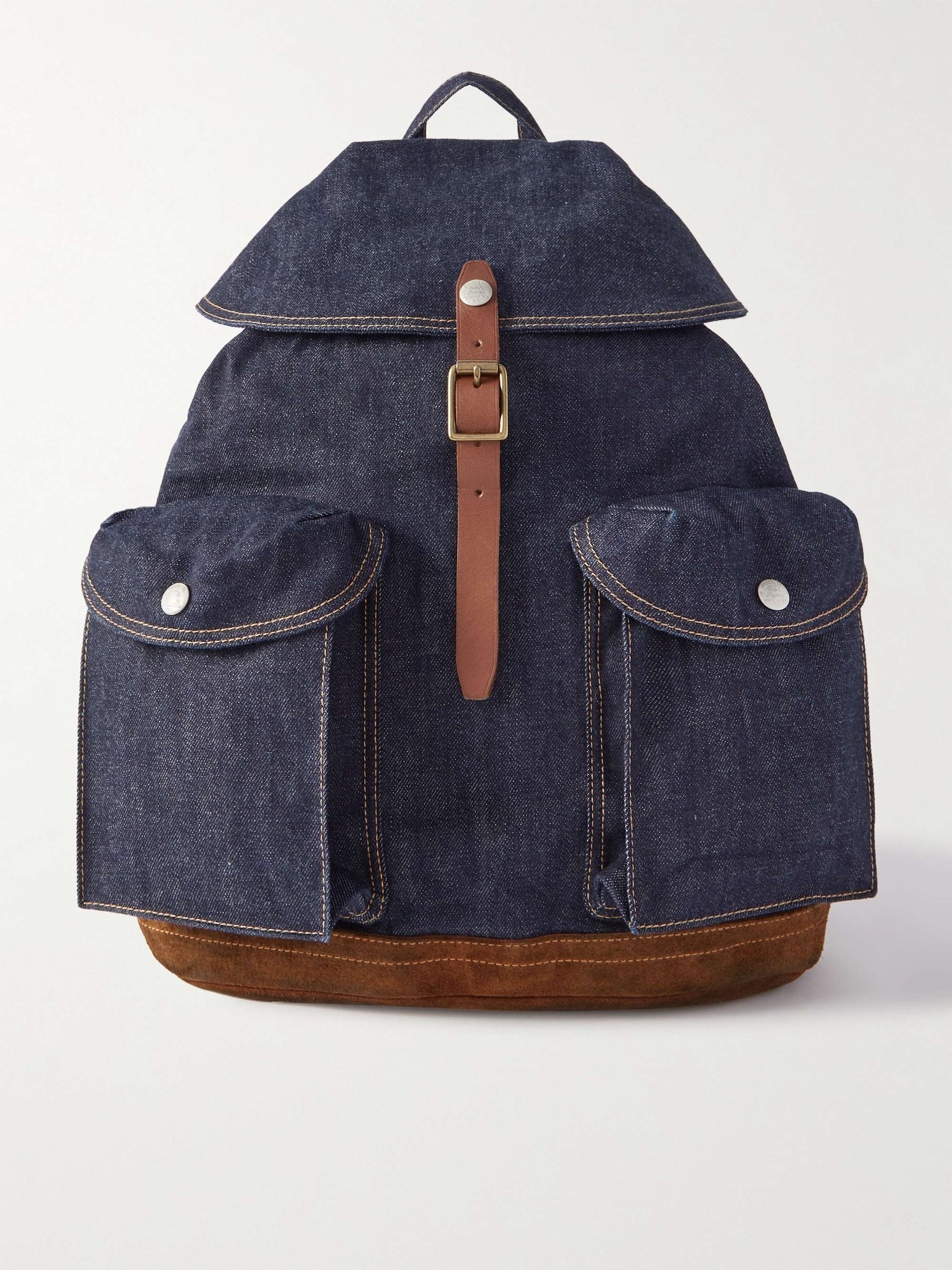 Woody Leather-Trimmed Cotton-Canvas Backpack