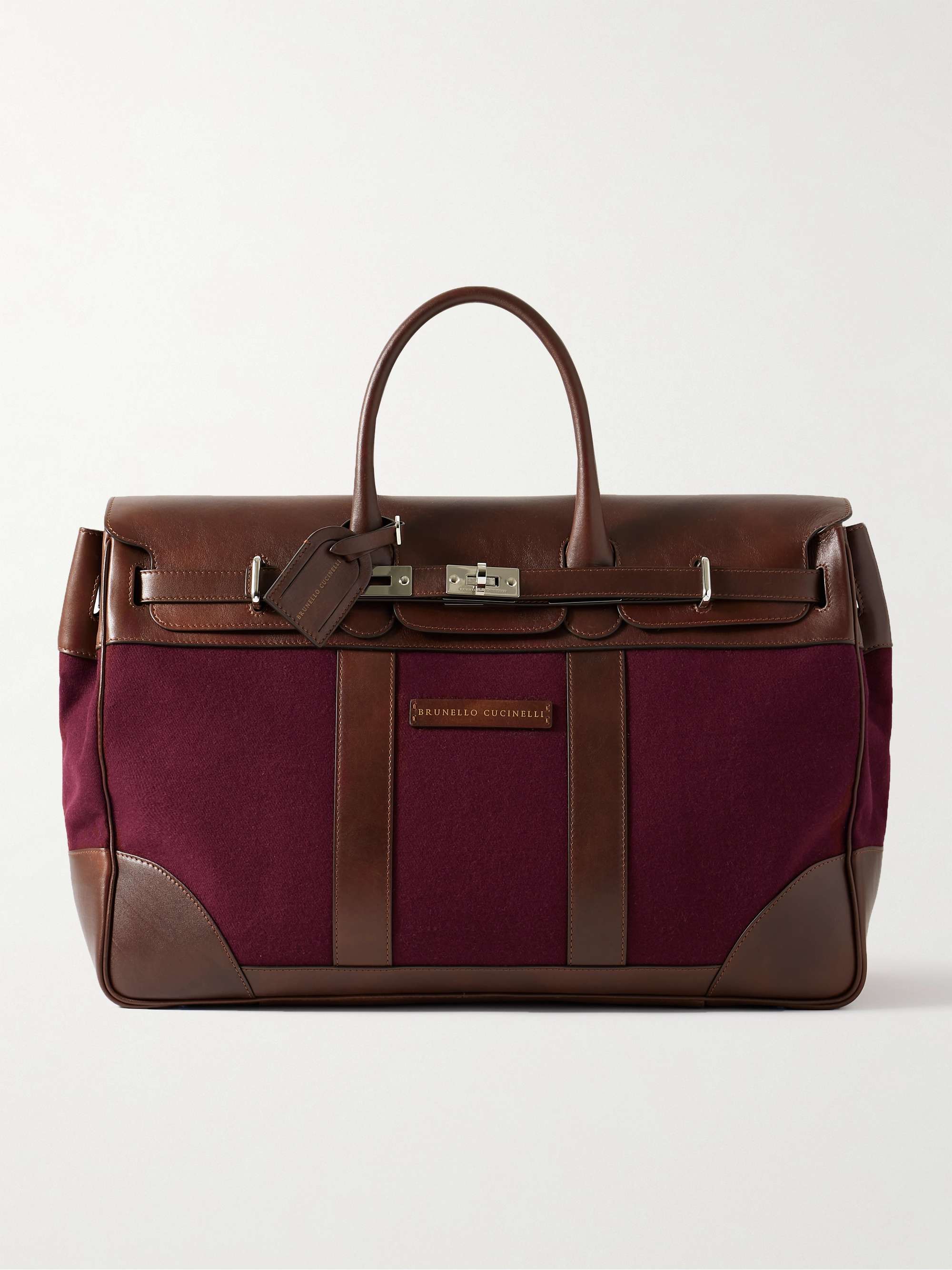 BRUNELLO CUCINELLI Leather and Flannel Holdall for Men | MR PORTER