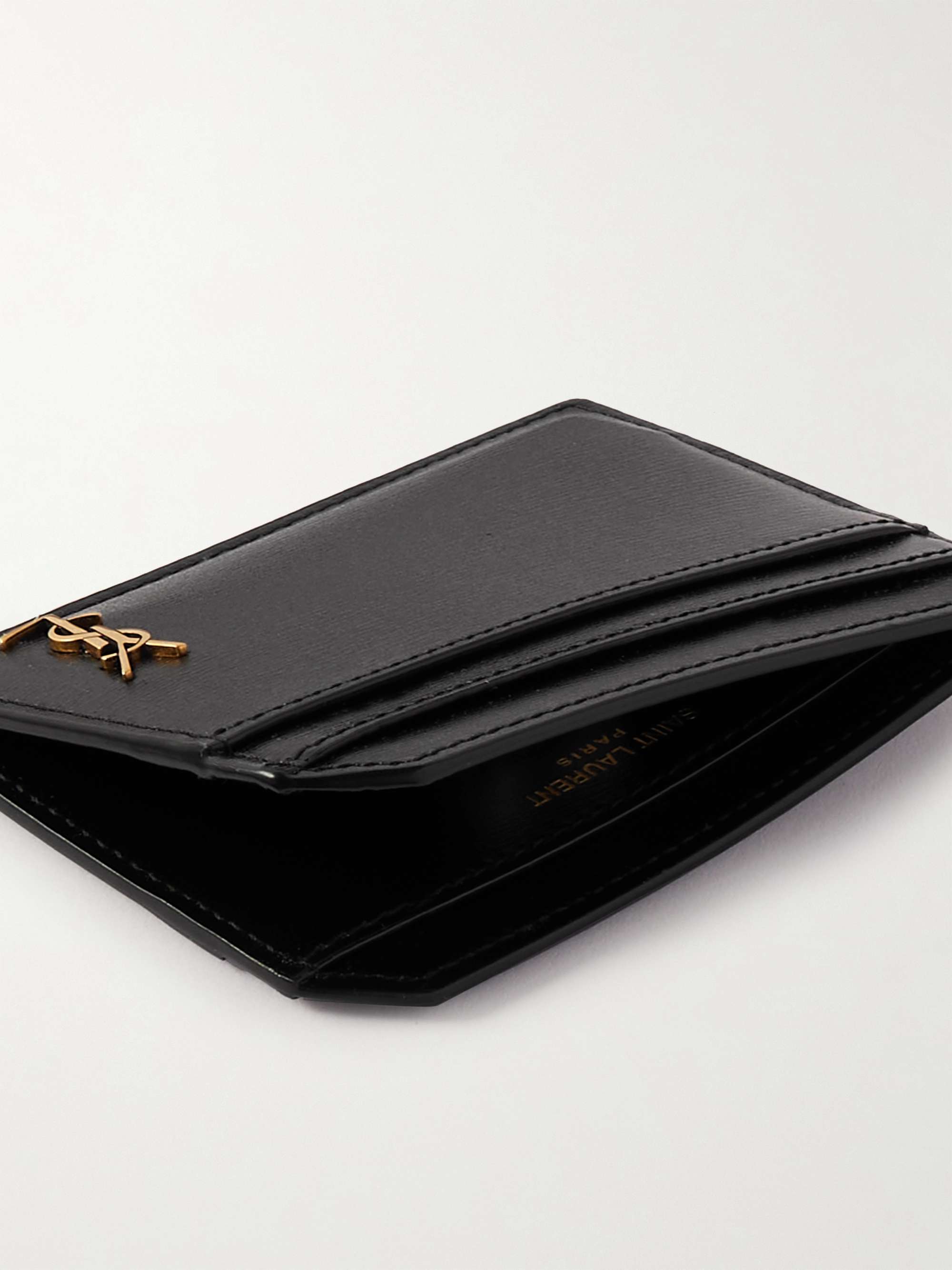 Saint Laurent Logo-Appliquéd Croc-Effect Leather Billfold Wallet