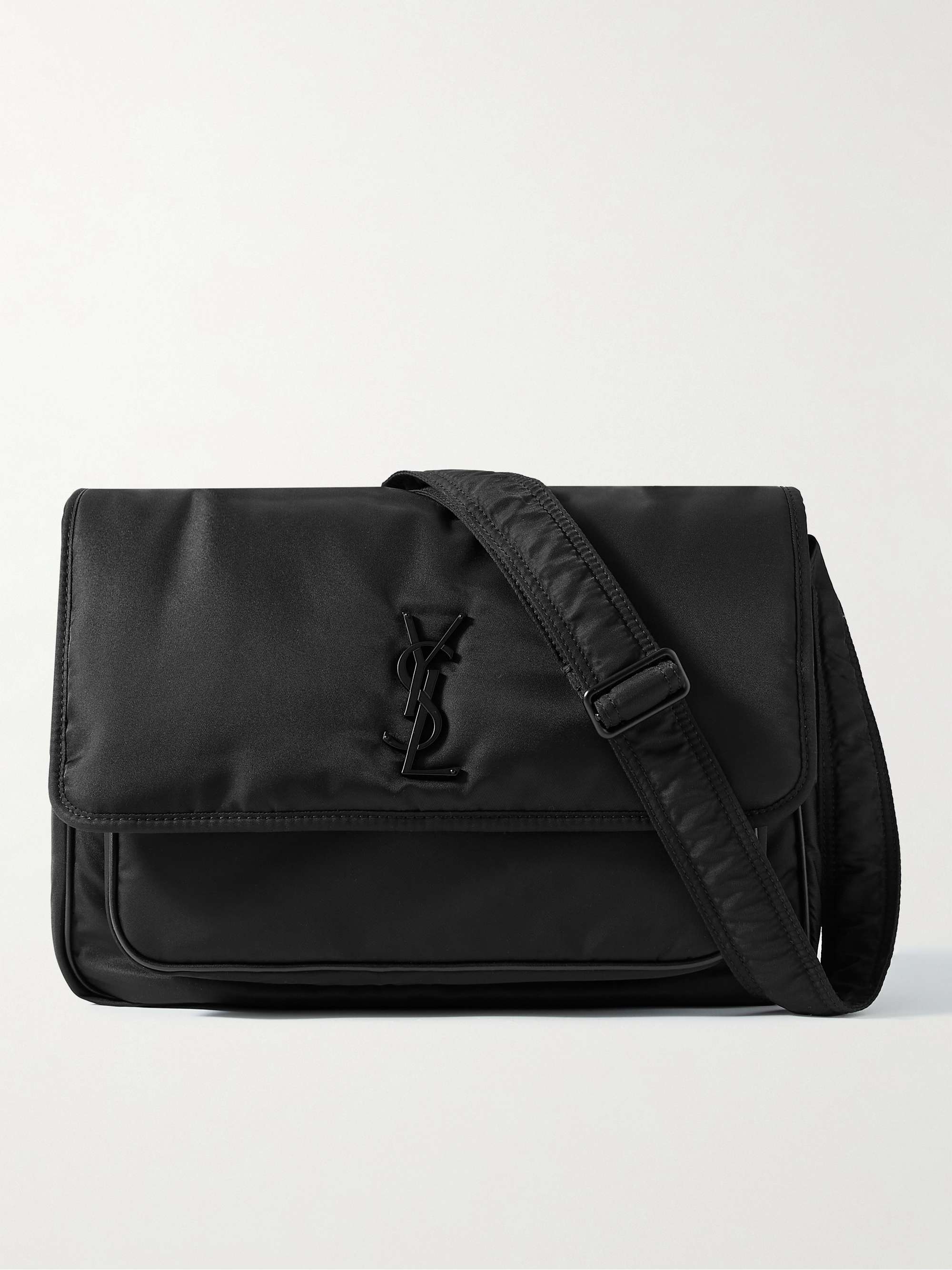 SAINT LAURENT Niki Leather-Trimmed Nylon Messenger Bag for Men | MR PORTER