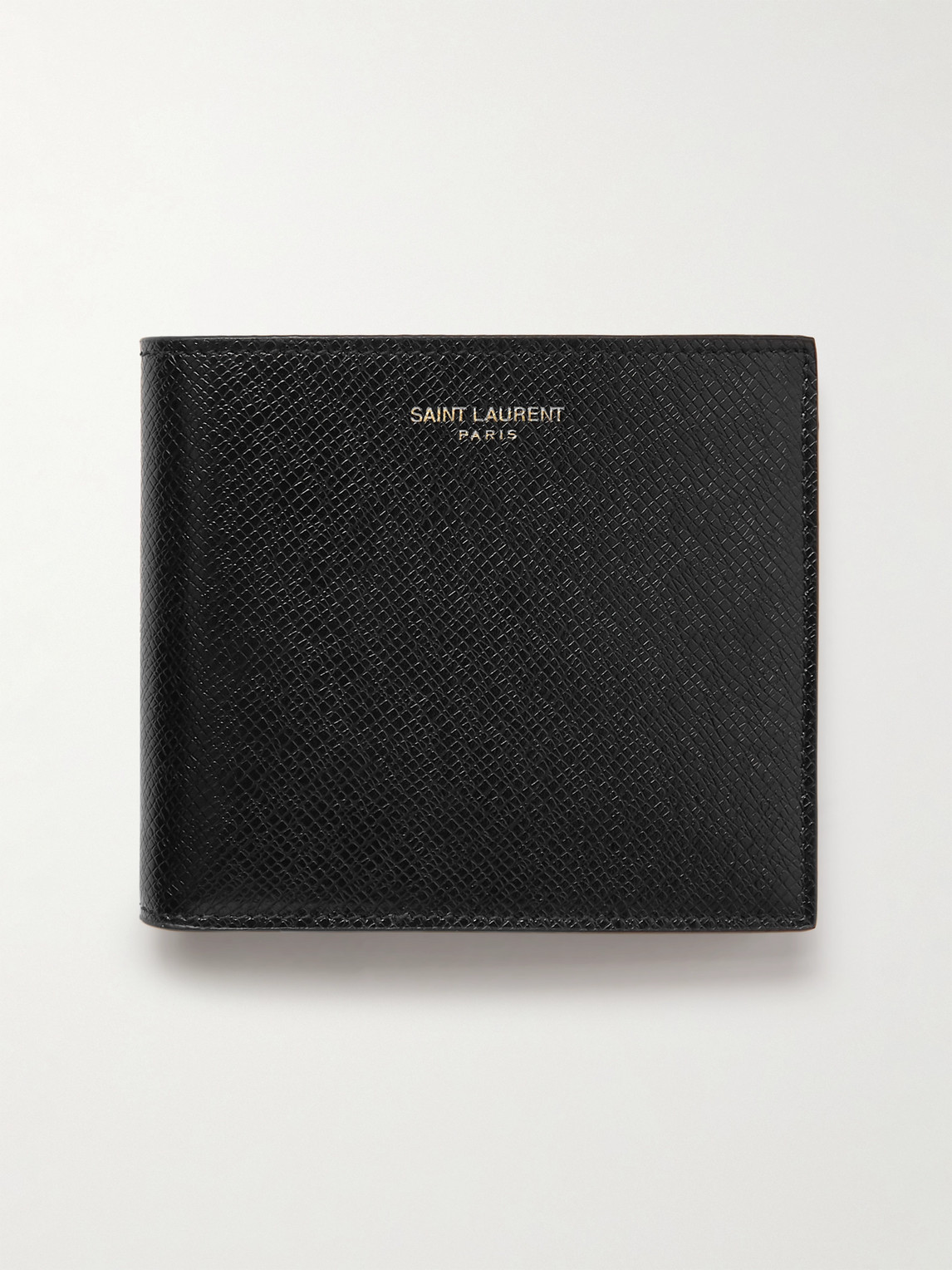 Saint Laurent Logo-Embellished Upcycled Cross-Grain Leather Bifold Wallet - Men