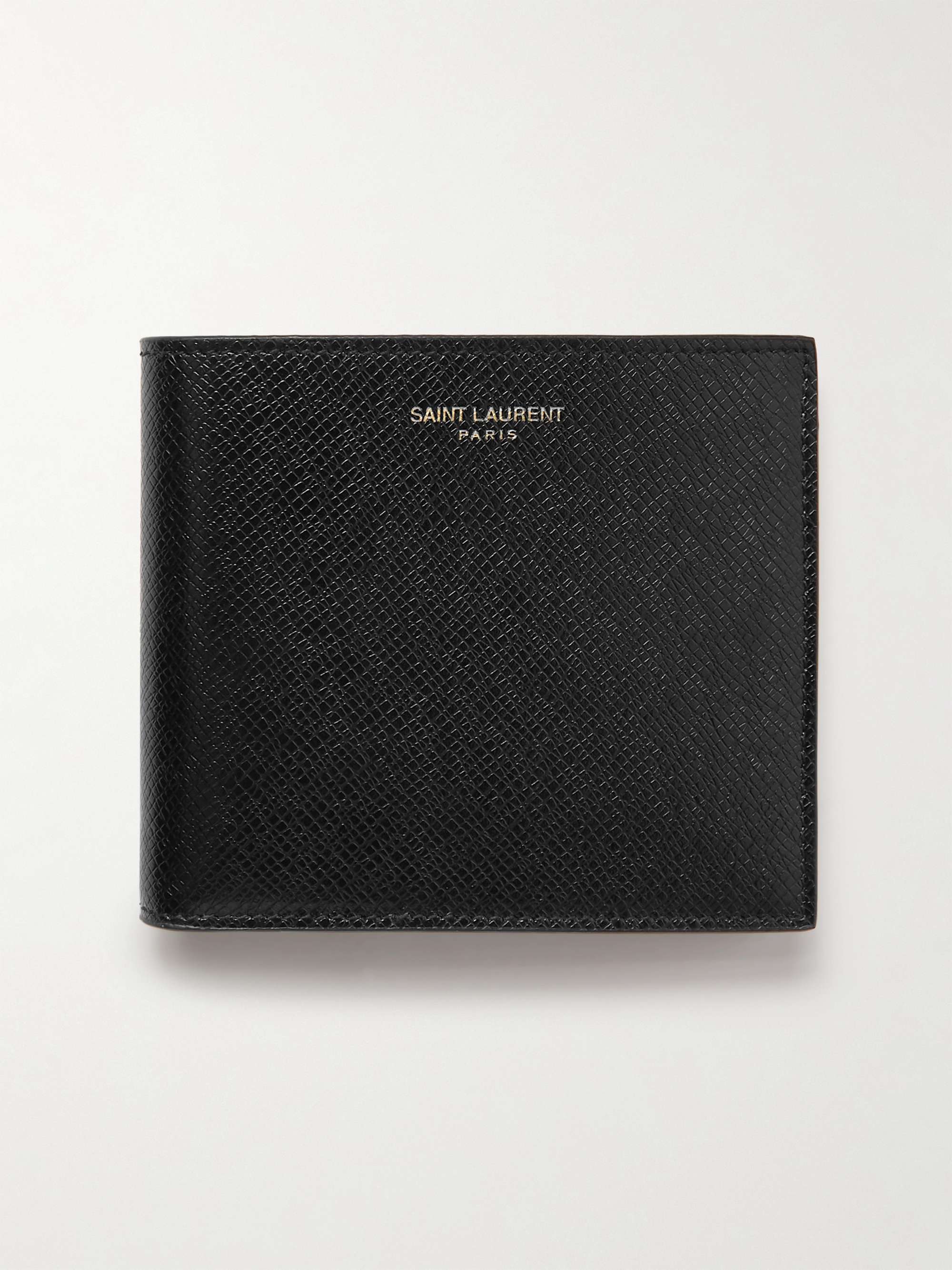 Logo-Embellished Upcycled Cross-Grain Leather Bifold Wallet