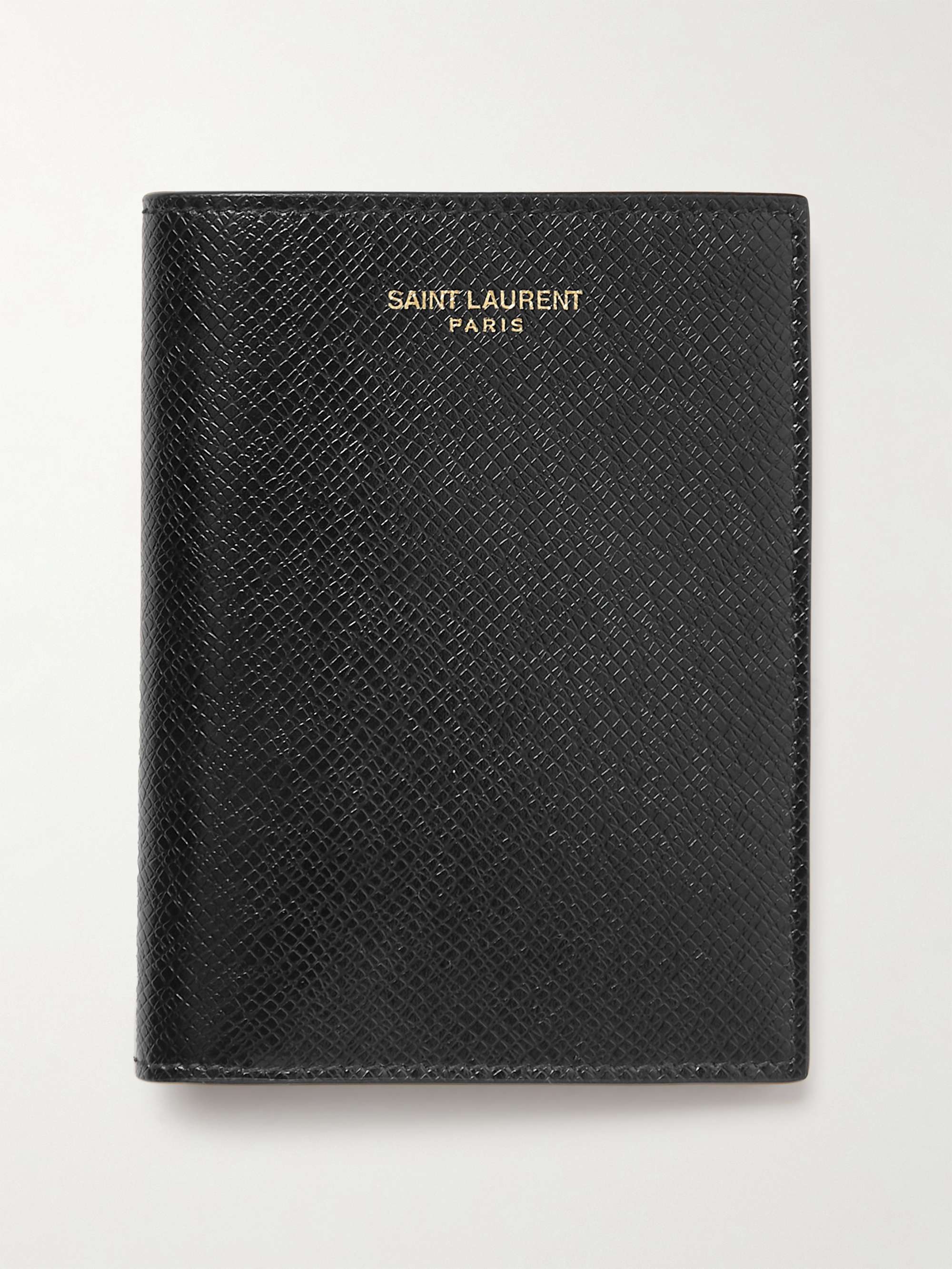 Saint Laurent Leather Monogram Passport Holder