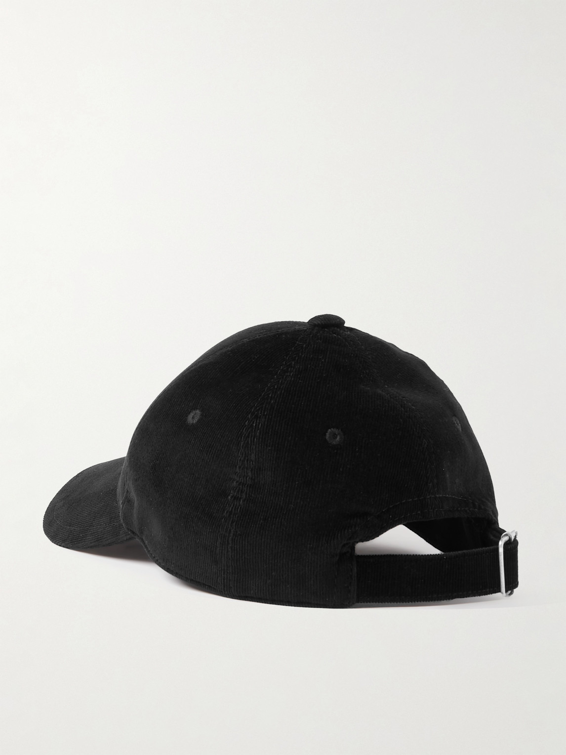 Shop Saint Laurent Logo-embroidered Cotton-cordurory Baseball Cap In Black