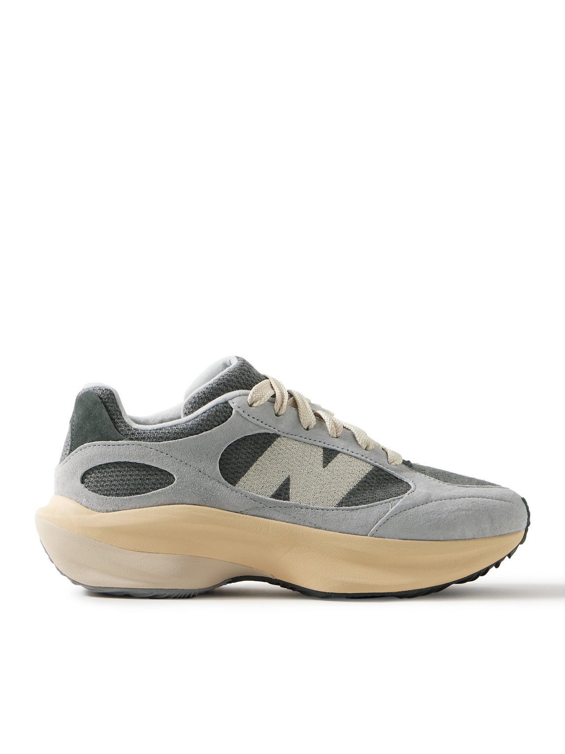 Shop New Balance Wrpd Runner Logo-embroidered Suede And Mesh Sneakers In Gray