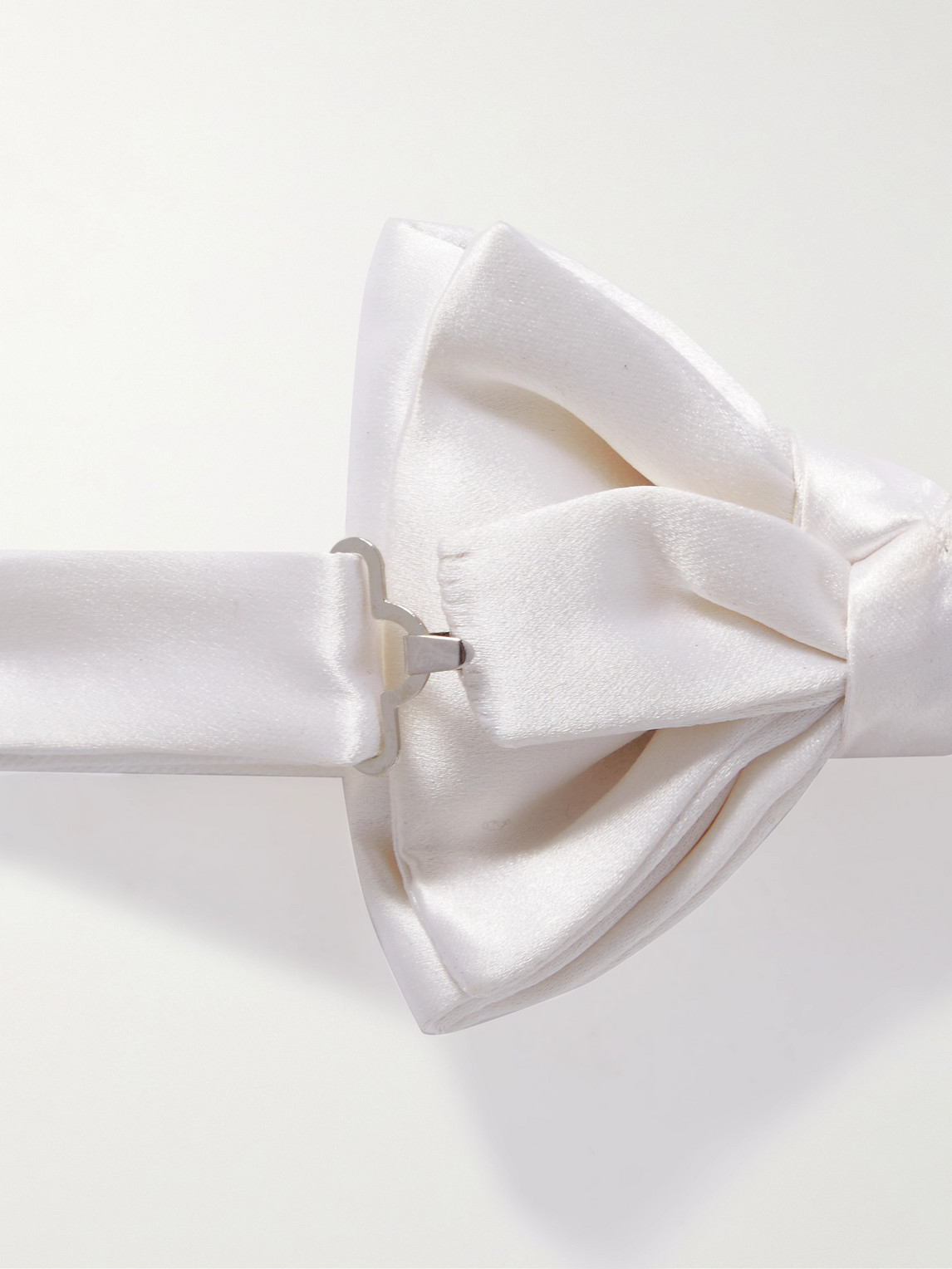 Shop Tom Ford Pre-tied Silk-satin Bow Tie In White