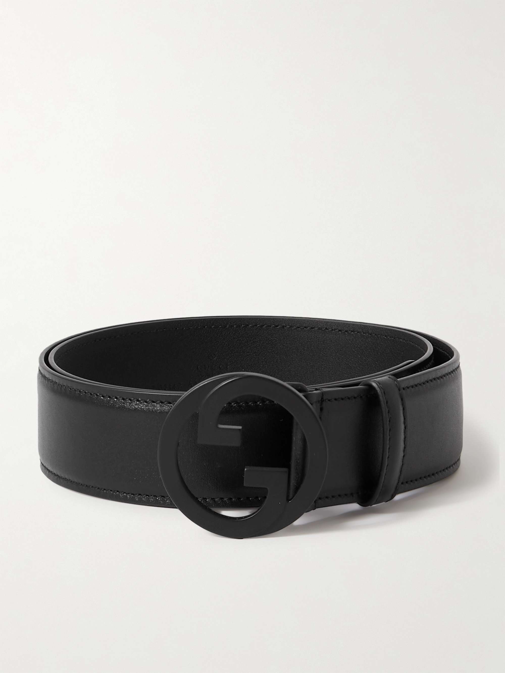 GUCCI 4cm Leather-Trimmed Monogrammed Coated-Canvas Belt for Men