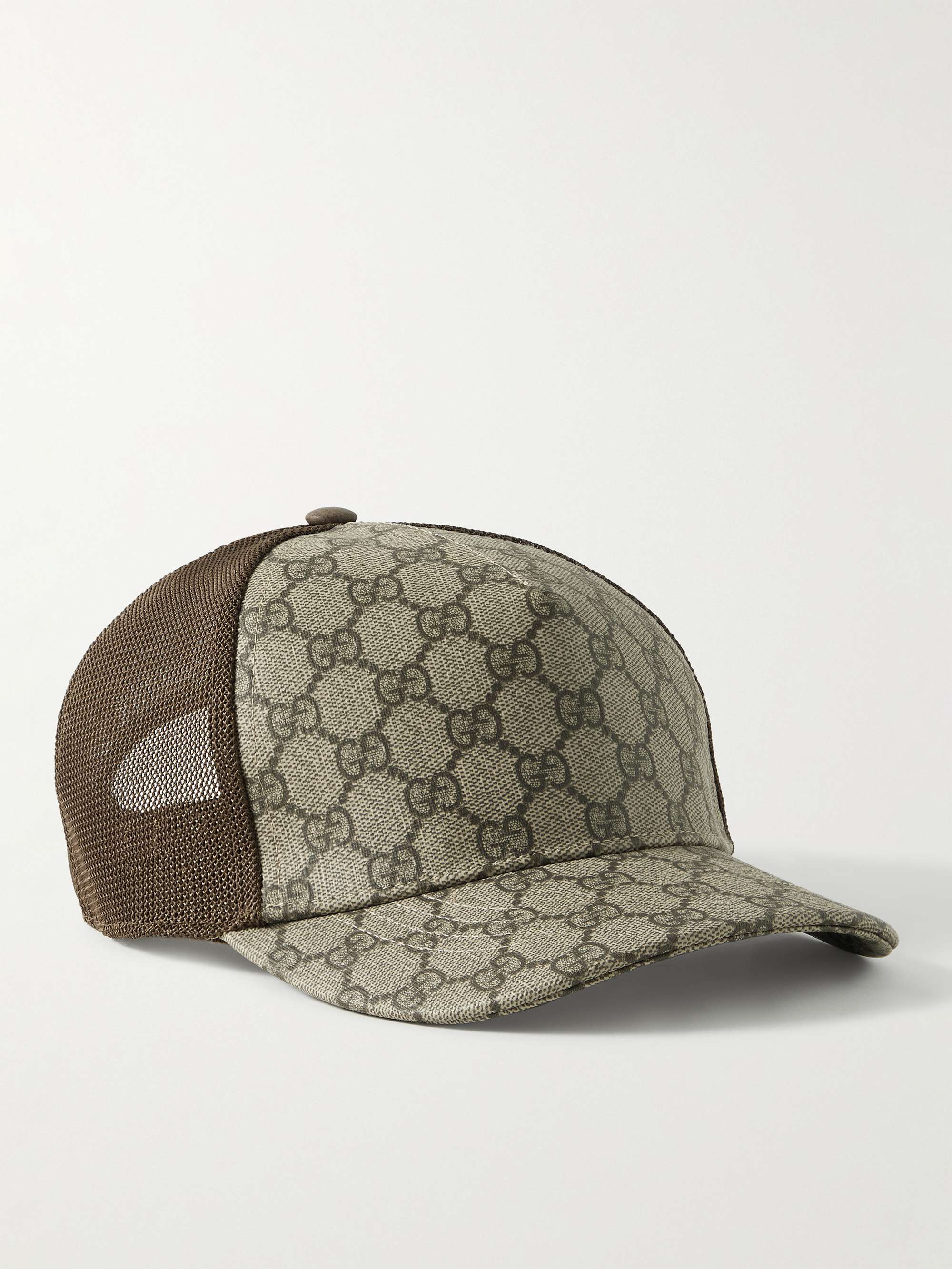 Gucci - Men - Monogrammed Coated-canvas and Mesh Baseball Cap Neutrals - M