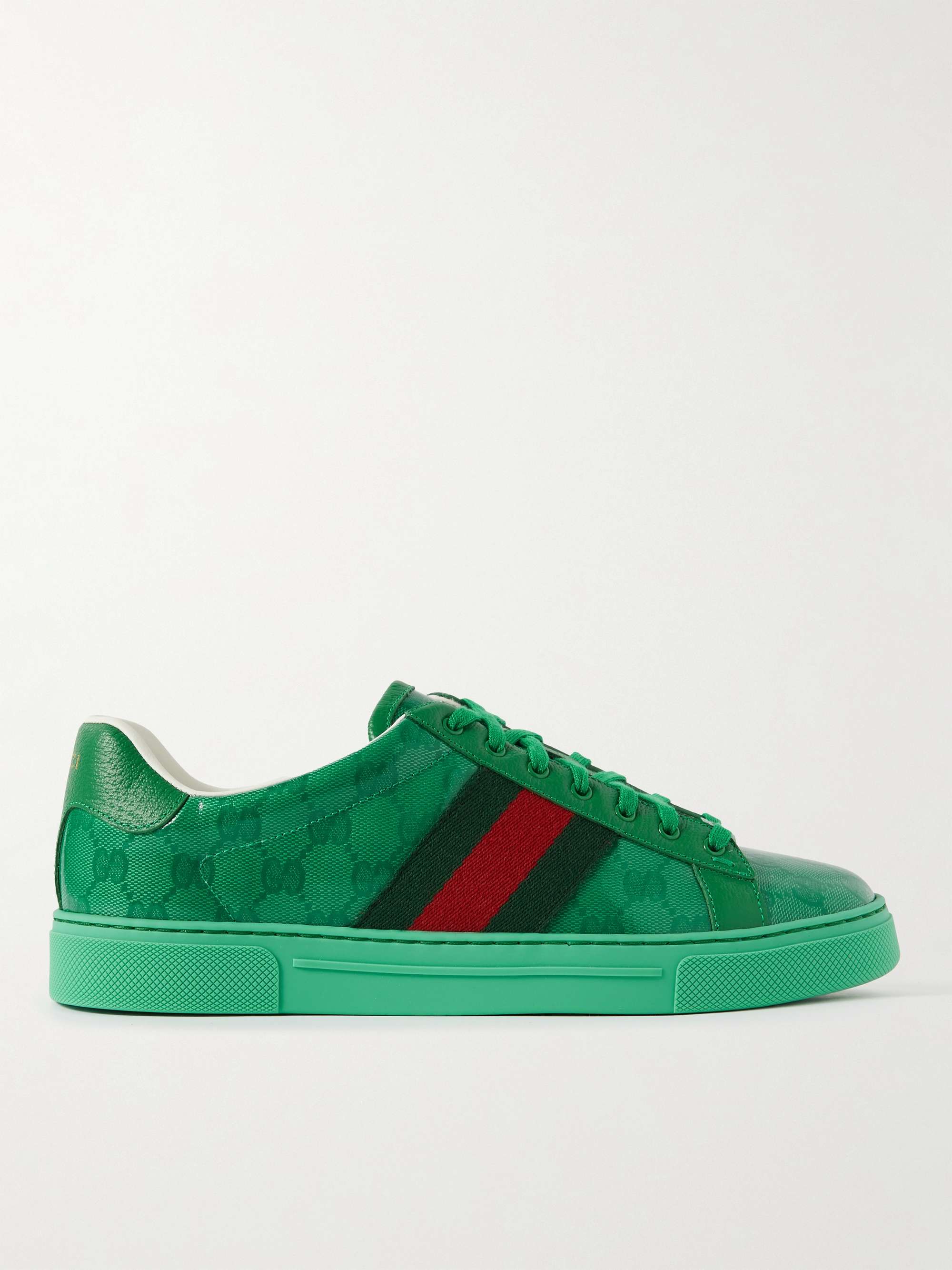 Black GG Supreme canvas and leather trainers, Gucci