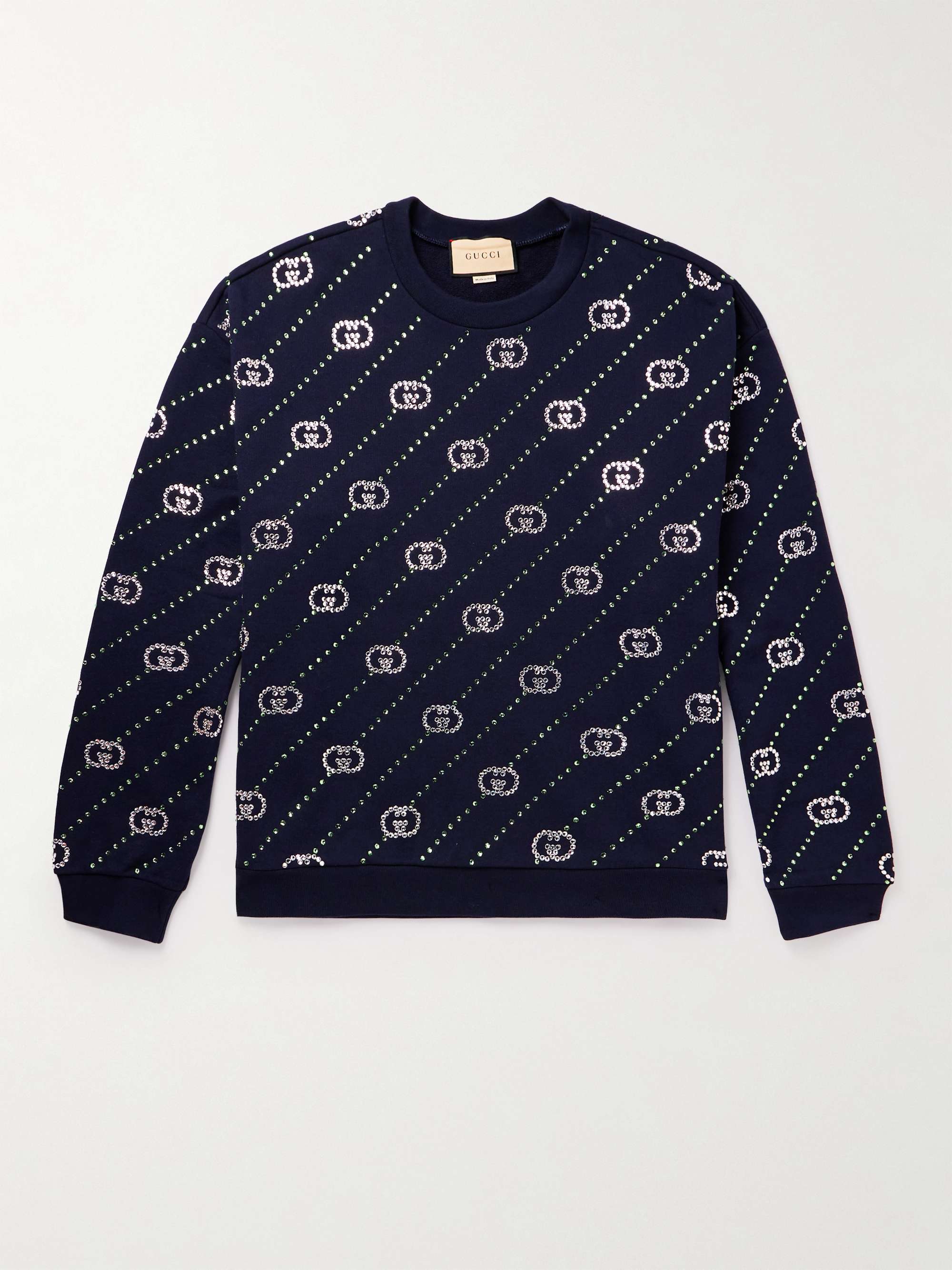GUCCI Crystal-Embellished Cotton-Jersey Sweatshirt for Men | MR PORTER