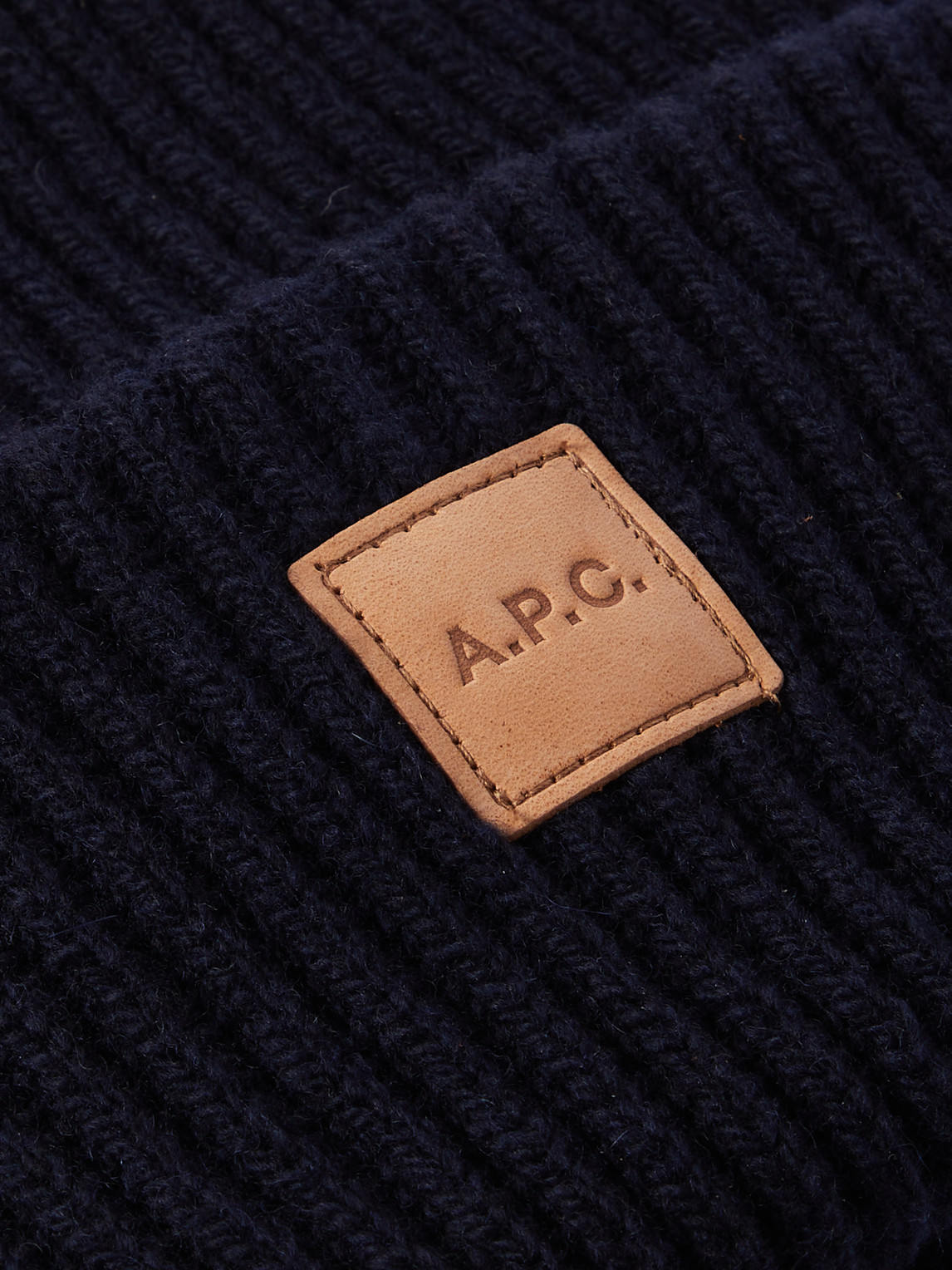 Shop Apc Michelle Logo-appliquéd Merino Wool And Cashmere-blend Beanie In Blue