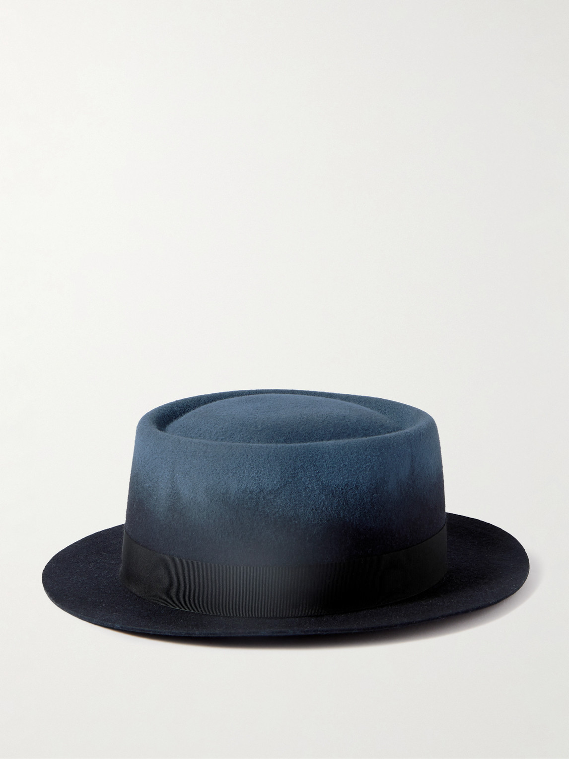 Shop Christian Louboutin Andaloubi Grosgrain-trimmed Merino Wool-felt Fedora In Blue