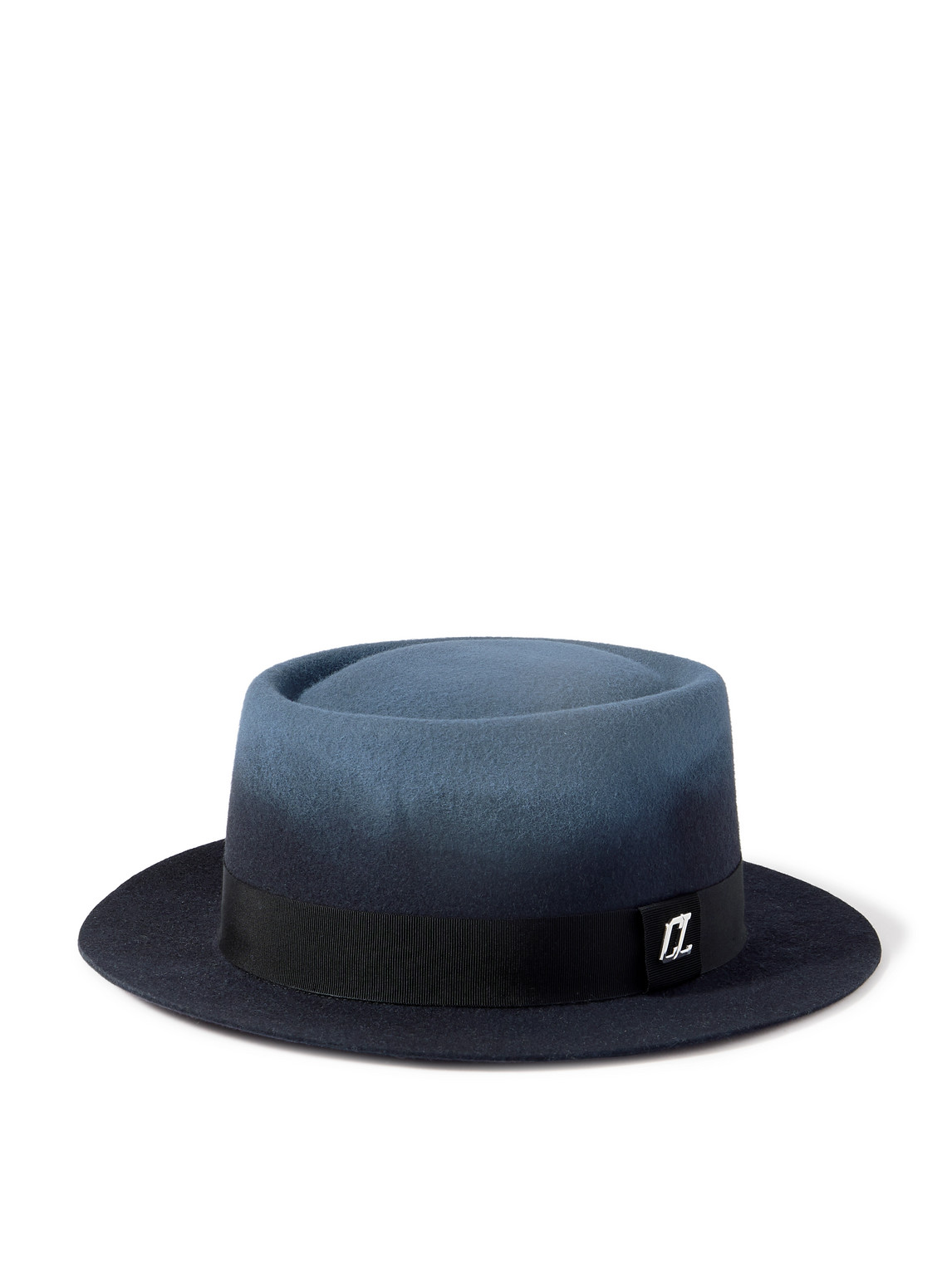 Christian Louboutin Andaloubi Grosgrain-trimmed Felt Fedora In Blue