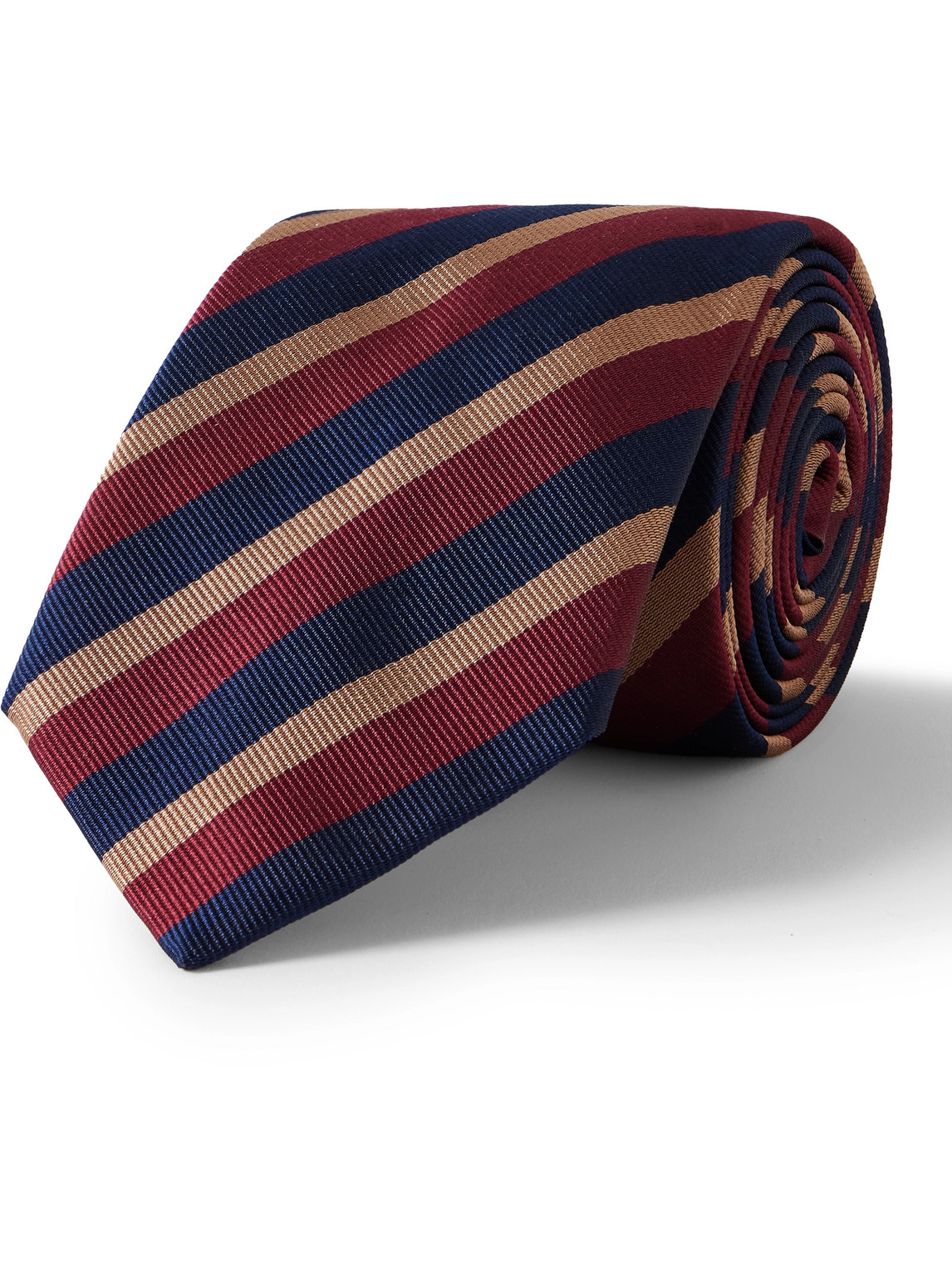 Dunhill 8cm Striped Mulberry Silk-twill Tie In Blue