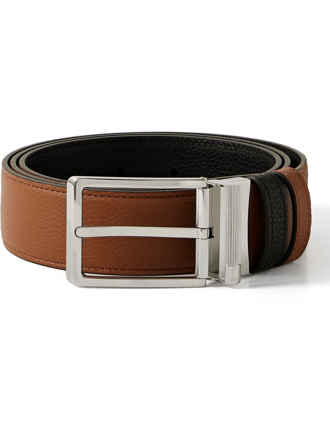 Dunhill 3.5cm Reversible Full-grain Leather Belt In Brown
