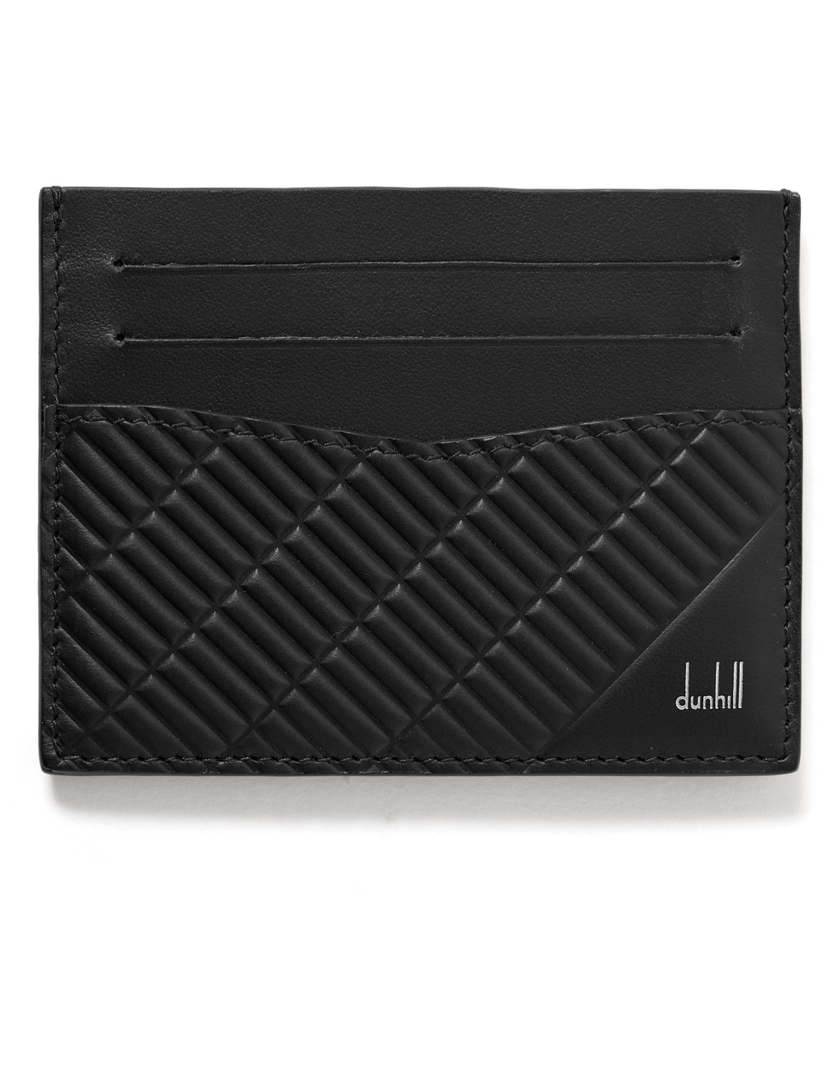 Dunhill Contour Quilted Leather Cardholder In Black