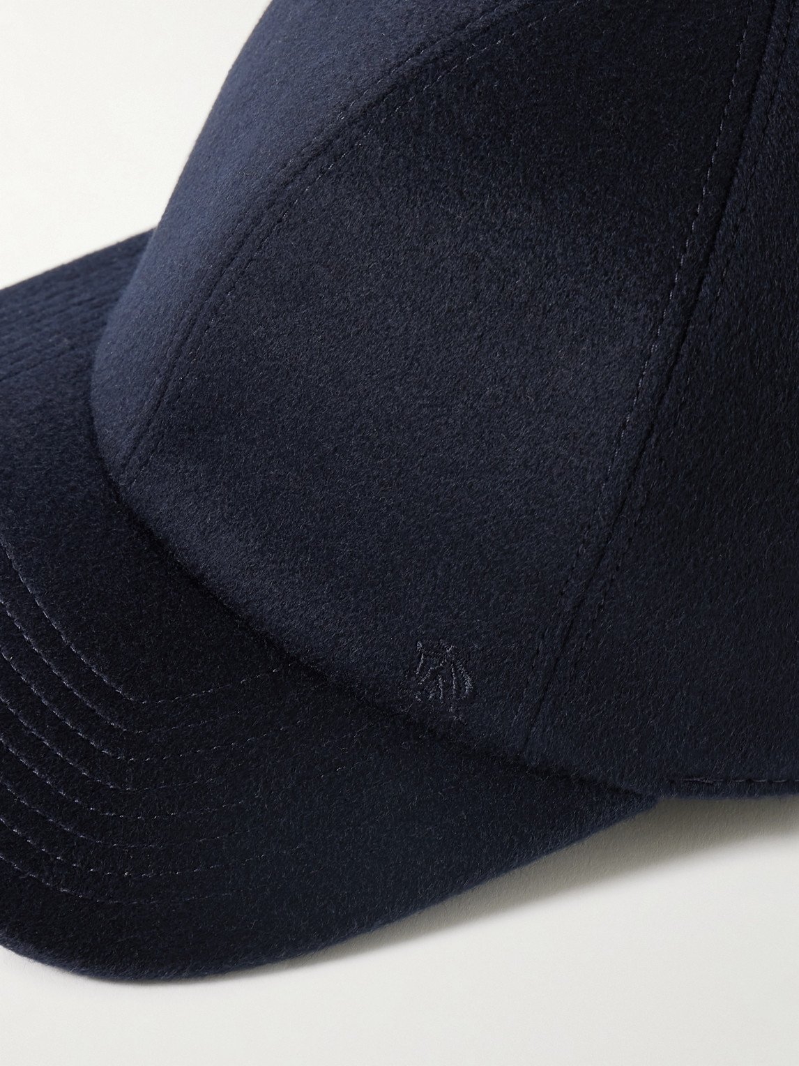 Shop Dunhill Logo-embroidered Cashmere Baseball Cap In Blue