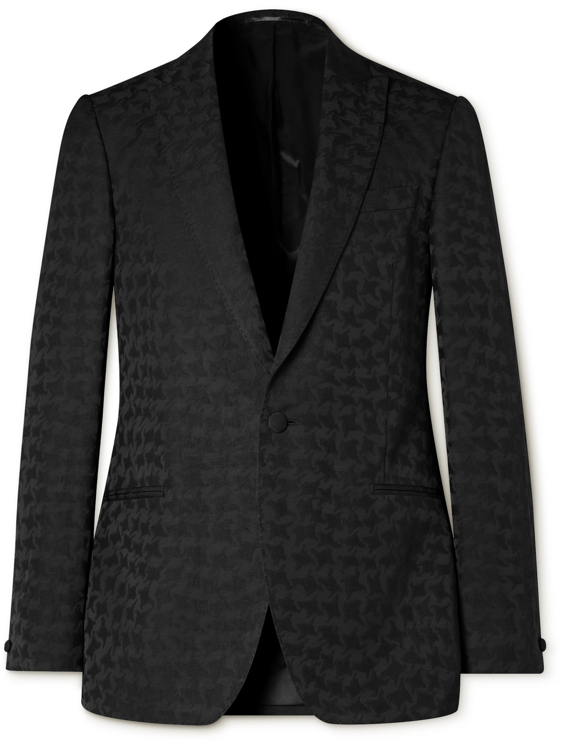 Mr P Houndstooth Jacquard Blazer In Black